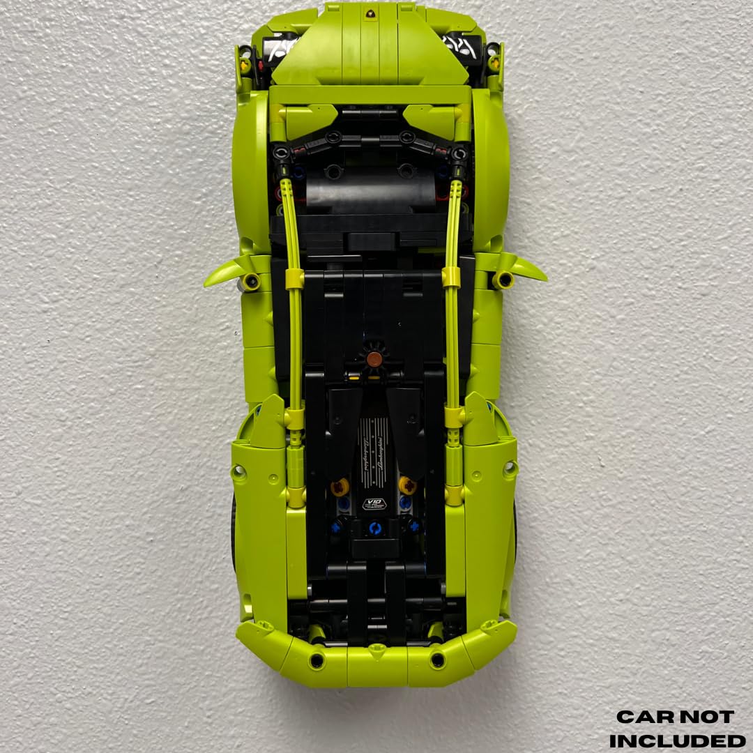 Collectible Car Wall Mount Compatible with Lego Technic Lamborghini Huracán Tecnica 42161 | Vertical Chassis Wall Mount Car Display with Screw | Made in USA