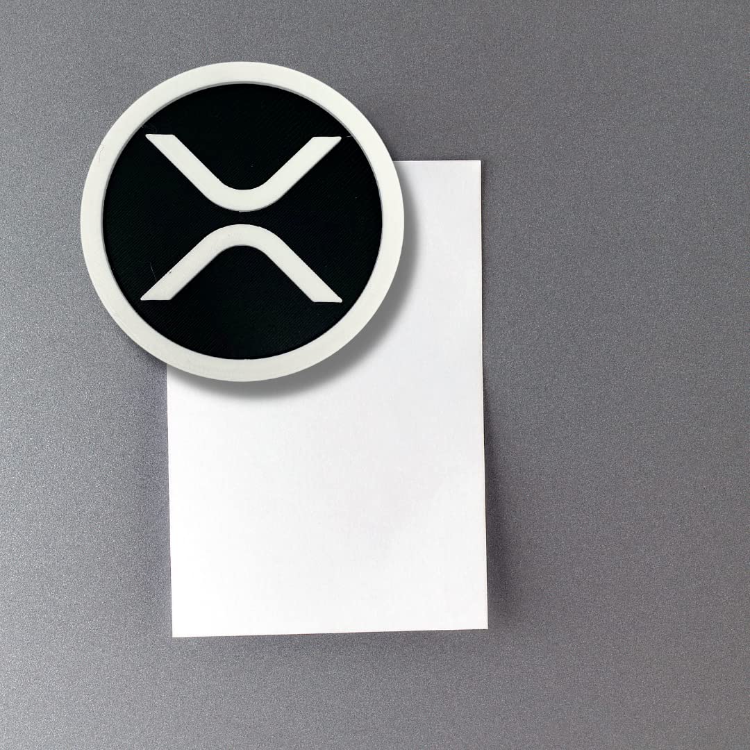 Ripple XRP Cryptocurrency Logo Magnet - Black & White - Decorative Fridge Magnet - Perfect for Cryptocurrency XRP Token Fans! Made in The USA