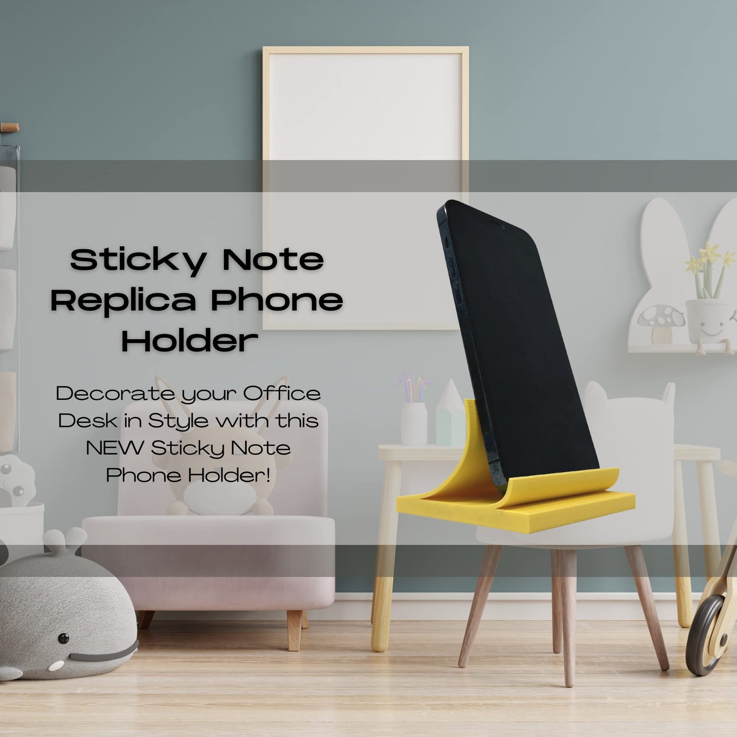Sticky Note Replica Phone Holder Stand | Desk Organizer Phone Stand | Sticky Note Replica | Made in USA