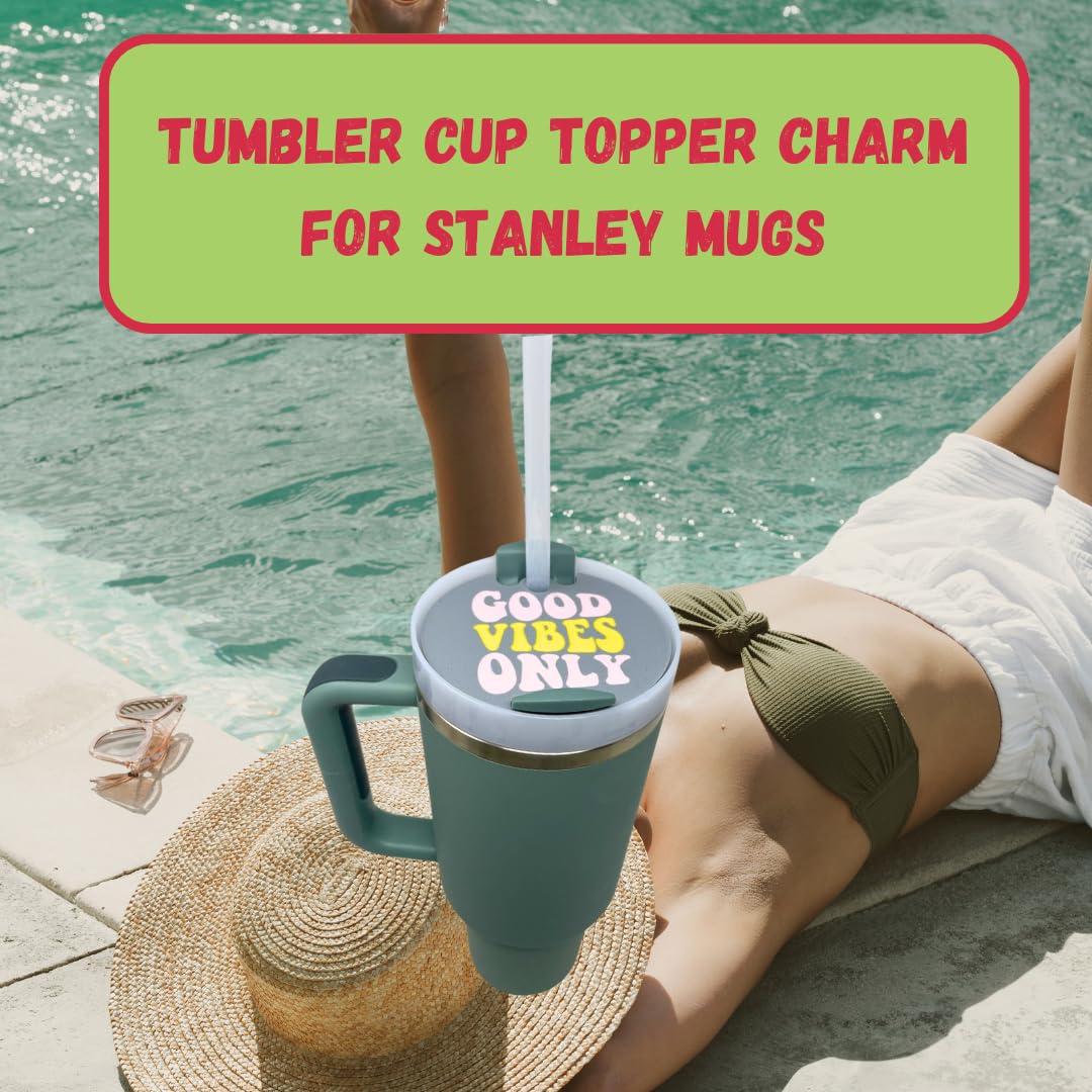 BAGLETS - Smiley Face Topper Charms Compatible with Stanley Cups | Customize Tumblers with Cute Charms | Easily Removable & Interchangeable | Made in USA