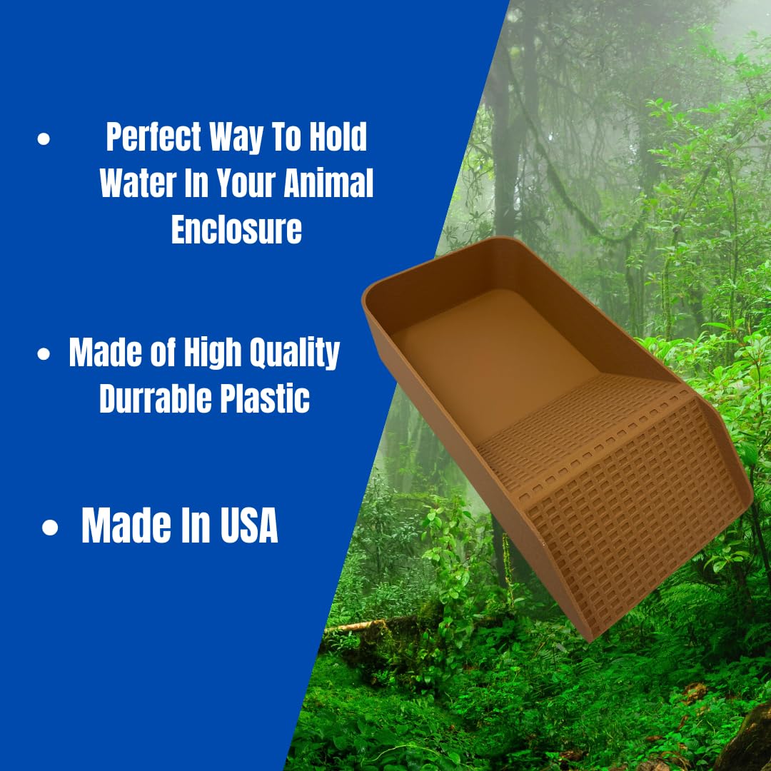 Chatelet Hermit Crab, Lizard, Turtle, Amphibian XL Watering Pool | Platform Pool Accessory with Access Ramp for Pet Habitats | 9.75" x 5" | Made in USA X-Large