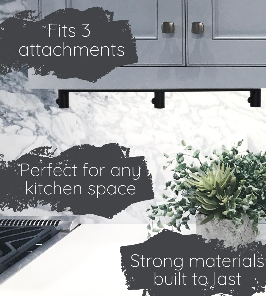Slim Profile Mixer Organizer Mount | Compatible With All Kitchen Aid Mixer Accessories | Space Saver for Wall or Below Cabinets | Made in USA