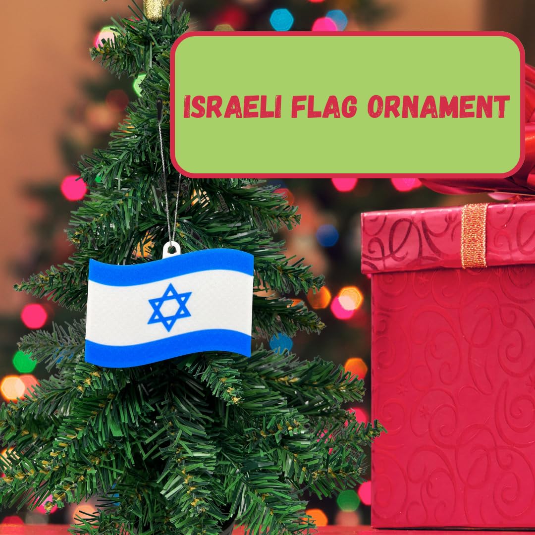 Israeli Flag Christmas Ornament | Israel Support Holiday Ornament | Made in USA