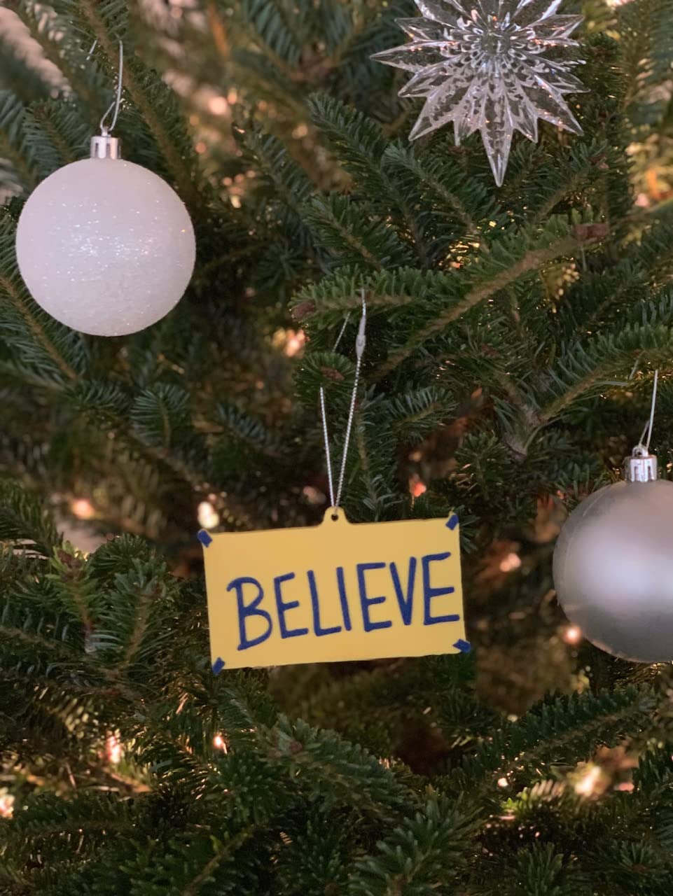 Believe Christmas Ornament - Inspired by Coach Lasso - Believe Poster Replica - TV Merch Christmas Tree Decoration - 4” x 2” - Made in USA