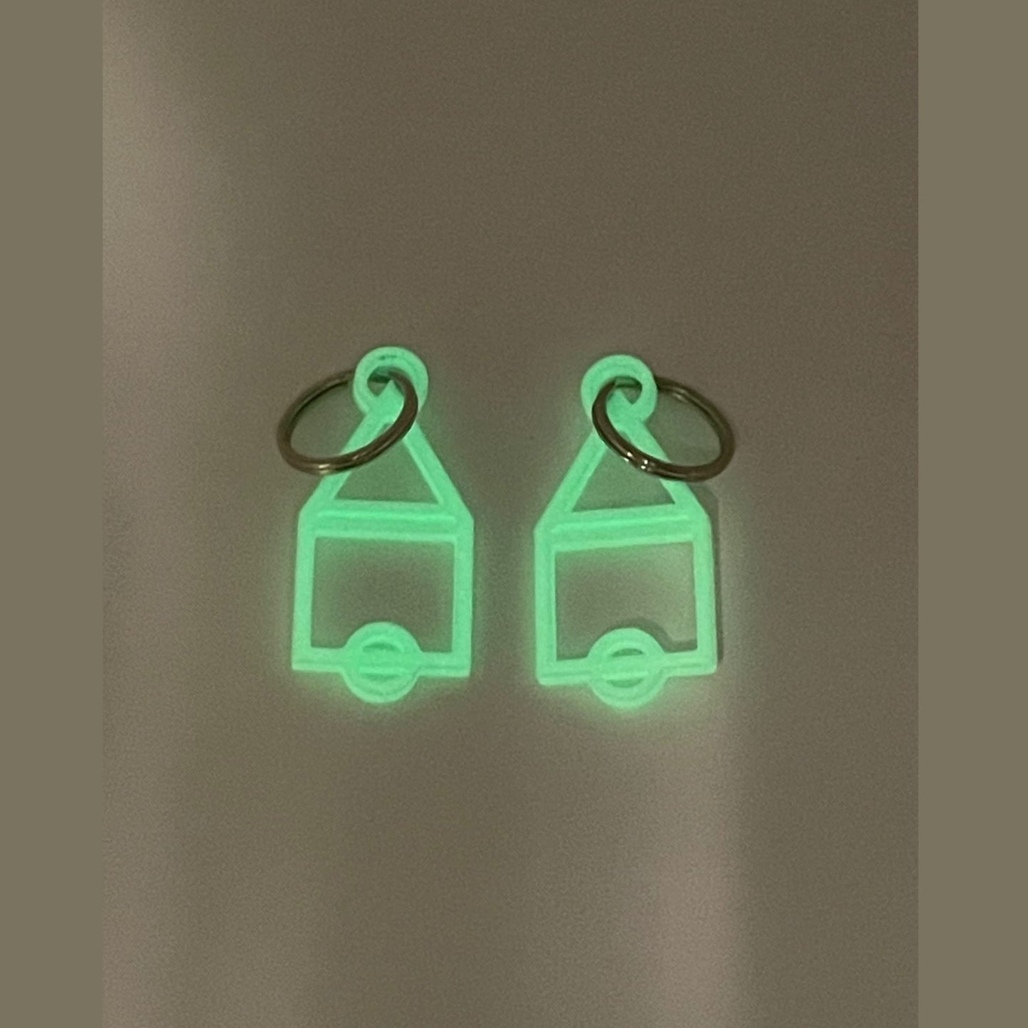 Glow In The Dark Squid Korean Contest Symbols Keychain 2-Pack - Great For Fans Of Squid Contests - Squid Contests Symbol Pendant Keychain