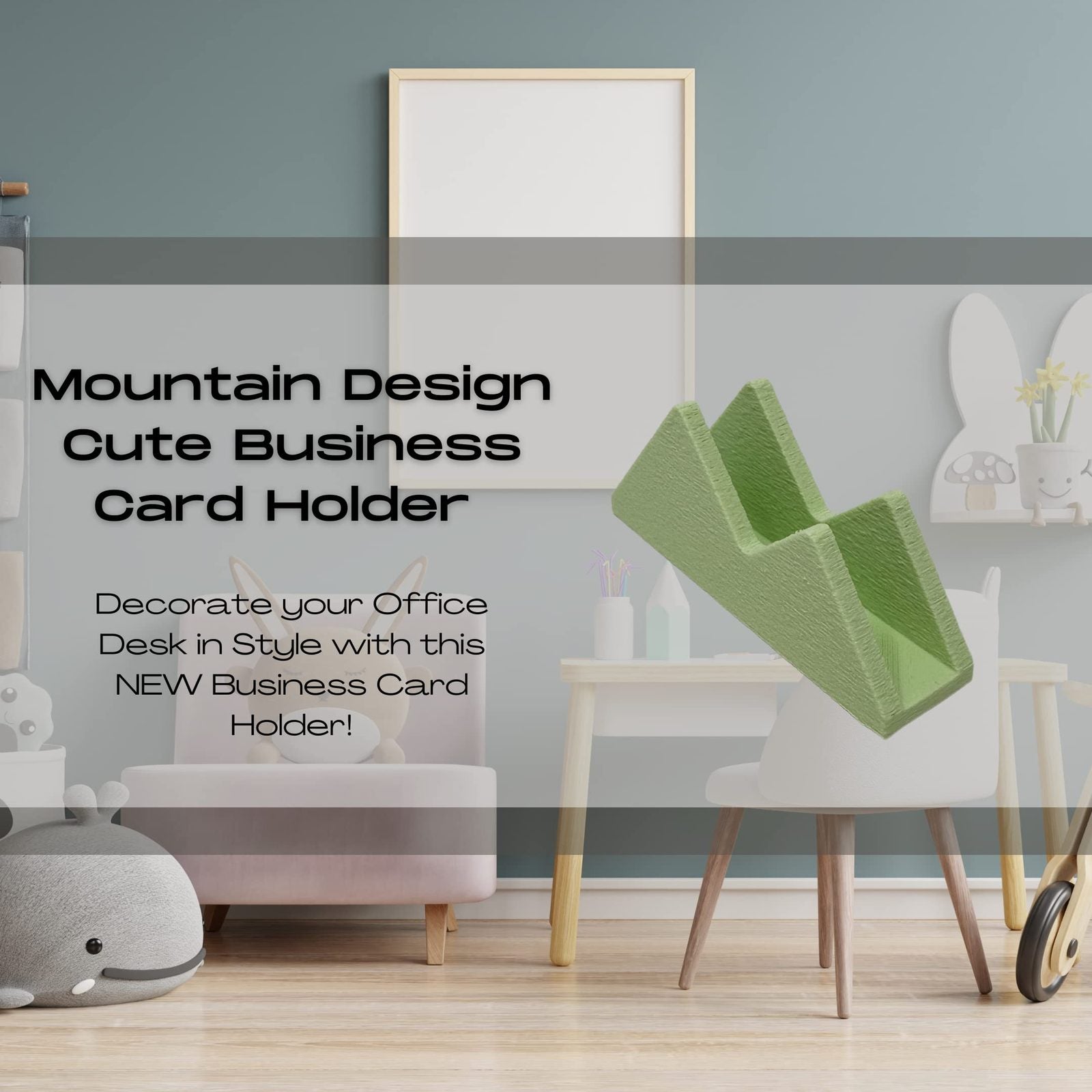 Mountain Silhouette Design Business Card Holder Display | Stylishly Display Business Cards & Decorate Office Desks