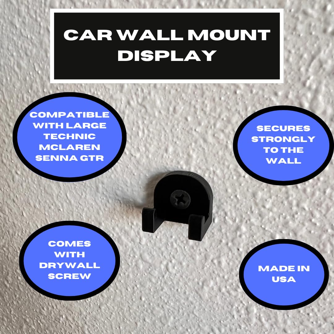 Collectible Car Wall Mount Compatible with Lego Technic Lamborghini Huracán Tecnica 42161 | Vertical Chassis Wall Mount Car Display with Screw | Made in USA