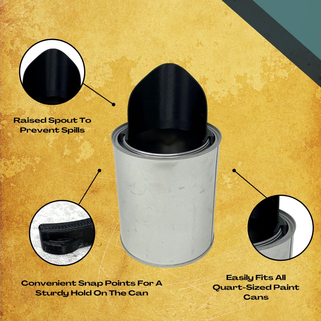 3 Pack Quart Paint Can Pourer - Fits Quart-Sized Paint Cans - Made in USA