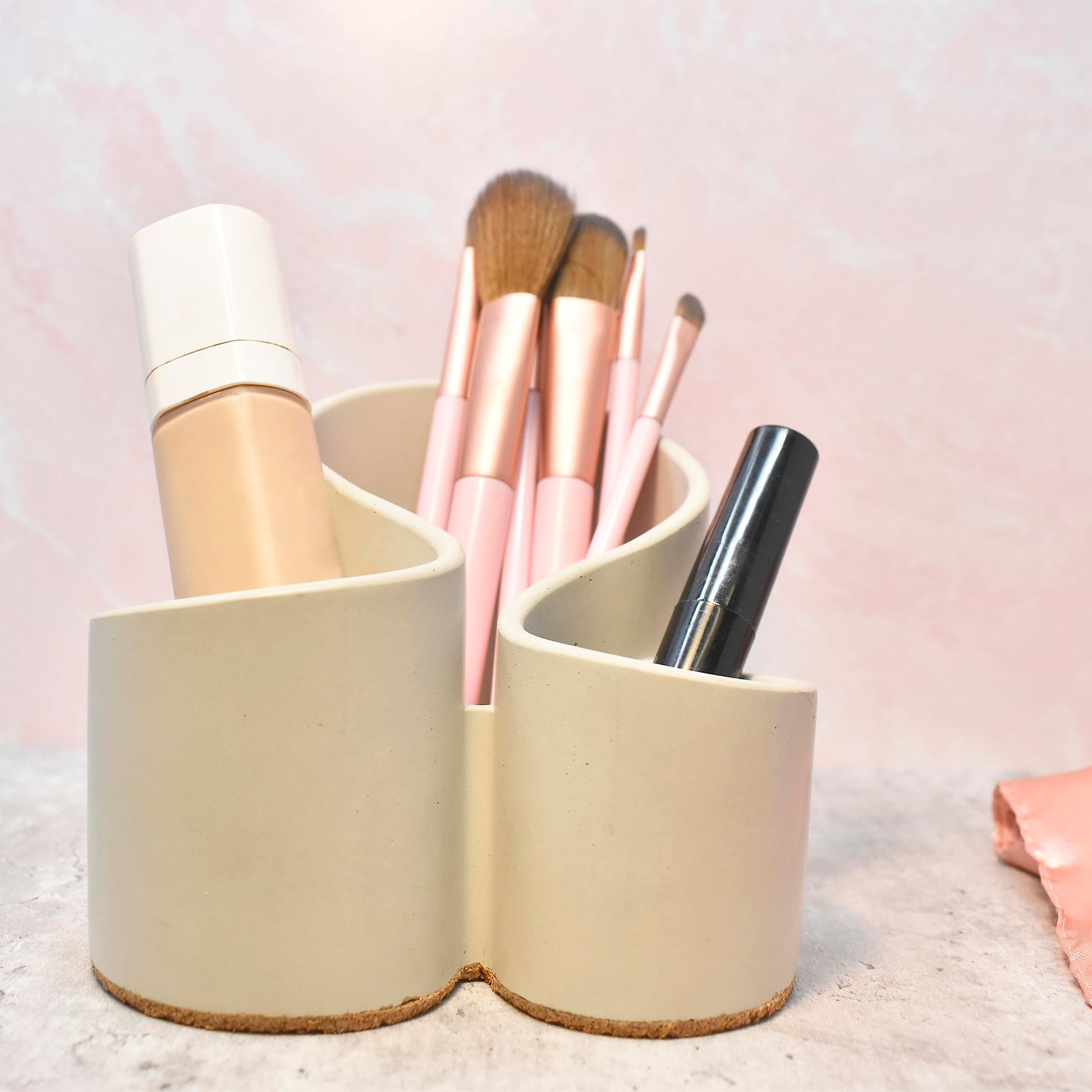 Chatelet Concrete Makeup Brush or Paint Brush Organizer | Premium Curvature Design Perfect for Makeup Brushes, Paint Brushes, Utensils, Toothbrushes, Paint Supplies and More | Made in the USA!