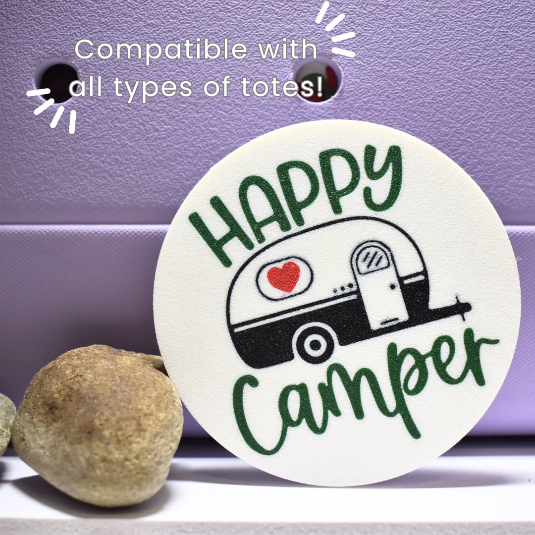 FRESHe Baglets - Happy Camper Charm - Decorative Charms for Tote Bags - Compatible with Bogg Bags, Simply Southern and other Tote Bags