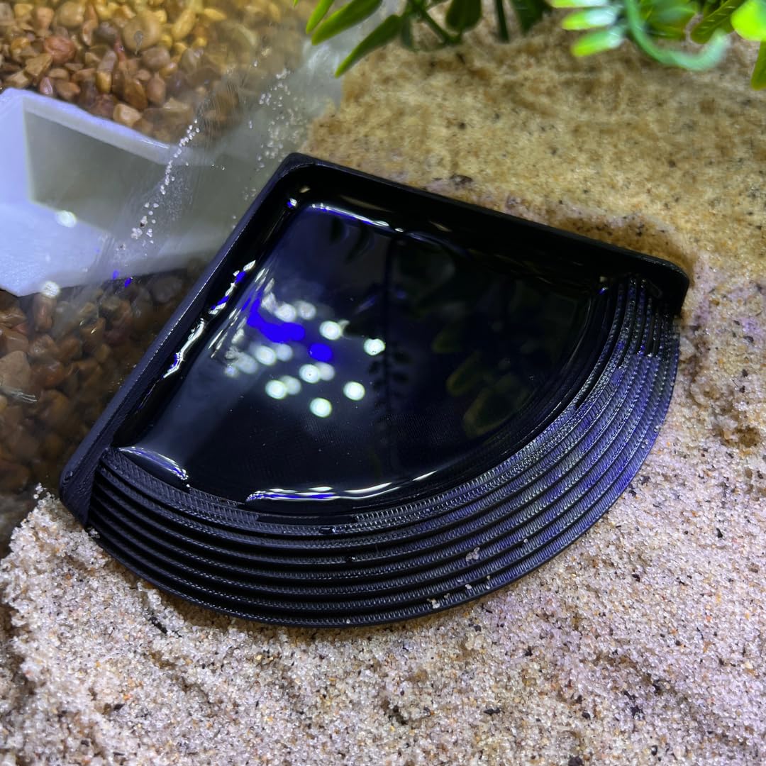 Hermit Crab Corner Pool | Watering Dish for Crabs, Frogs, Lizards | Corner Watering Pool with Ramp Access | Made in USA