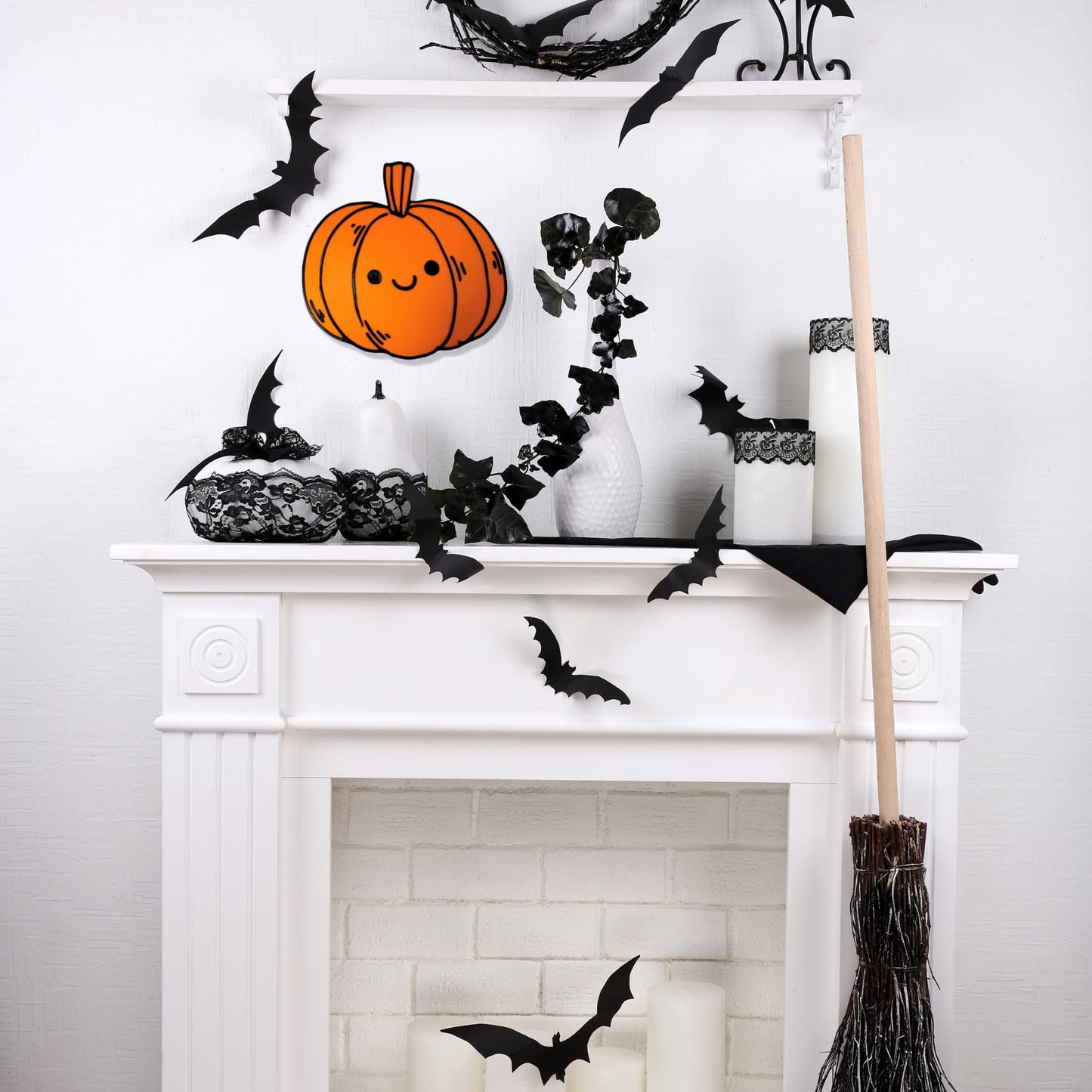 Cute Halloween Kawaii Jack-o'-Lantern Wall Sign - Decorate your Home Walls - Perfect for the Game Room Walls & Kids Room. Jack-o'-Lantern