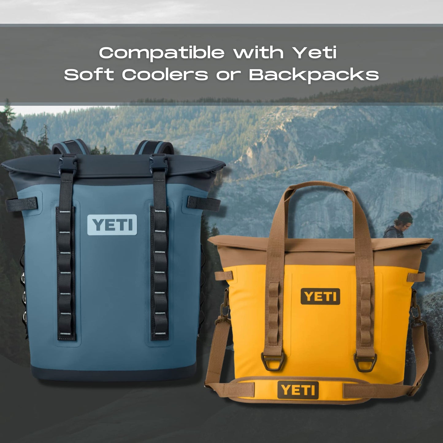Sunglasses Holder Attachment Compatible with Soft Yeti Coolers & Backpacks with Straps - Accessorize Your Cooler or Backpack & Securely Hold Your Sunglasses - Made in USA!