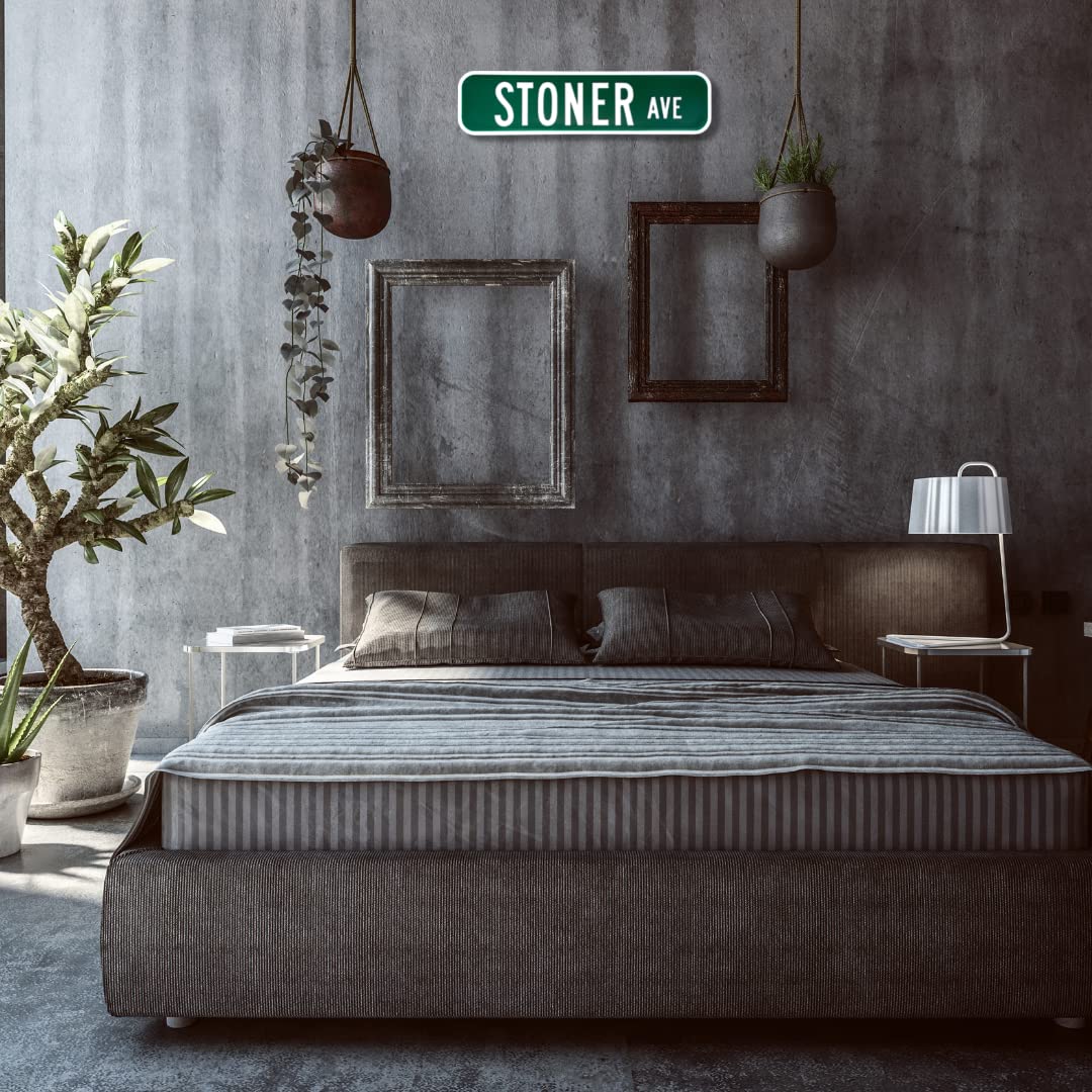 Stoner Ave Sign Decor - Home or Bedroom Decorative Wall Sign - 12" x 3" Inches