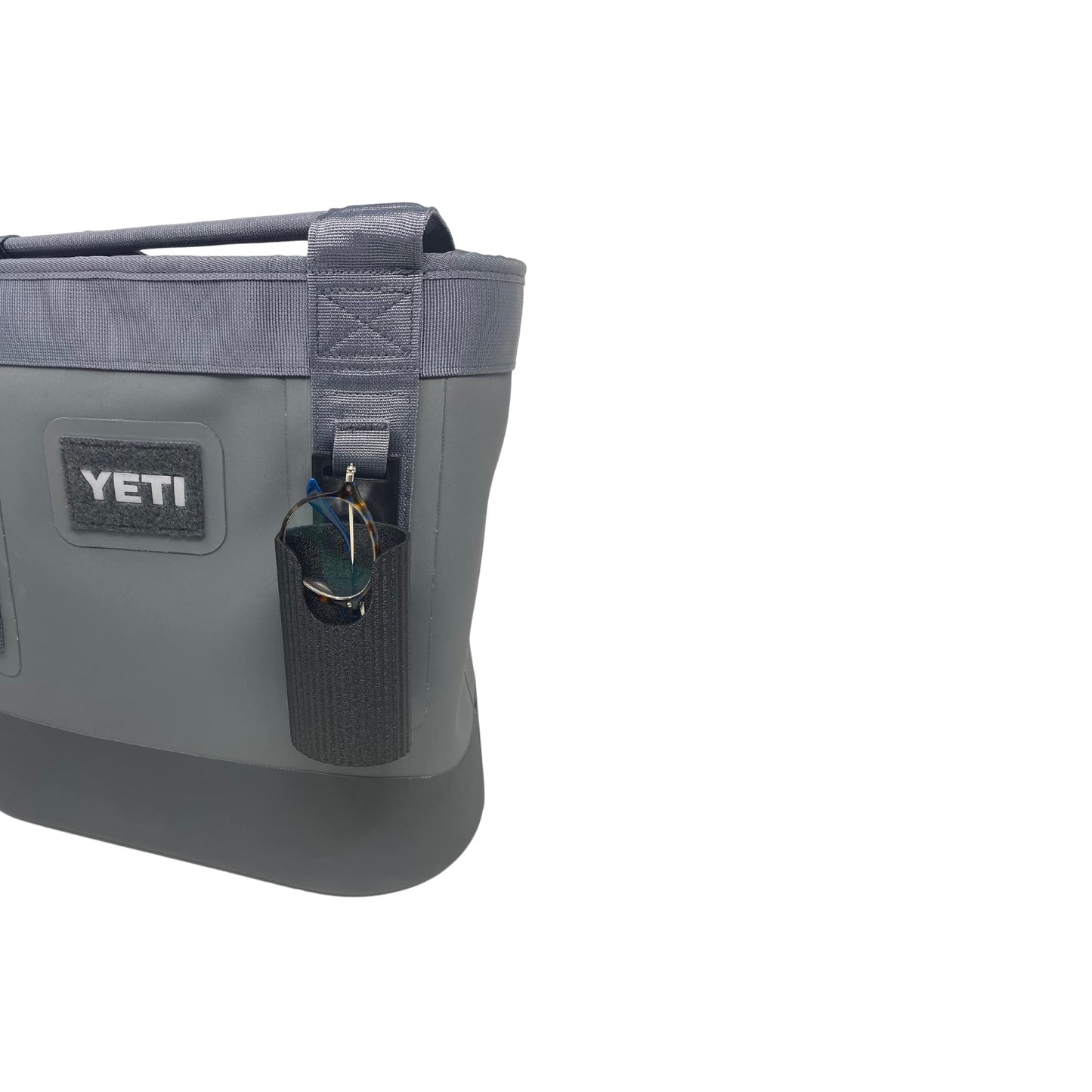 Sunglasses Holder Attachment Compatible with Soft Yeti Coolers & Backpacks with Straps - Accessorize Your Cooler or Backpack & Securely Hold Your Sunglasses - Made in USA!