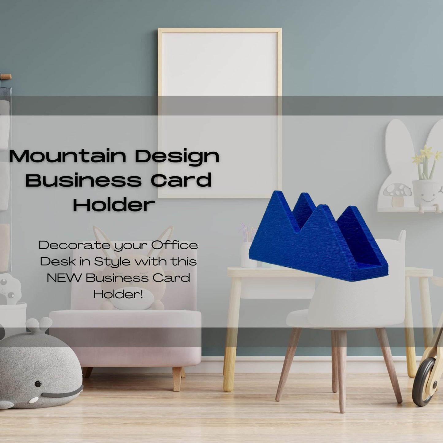Mountain Silhouette Design Business Card Holder Display | Stylishly Display Business Cards & Decorate Office Desks