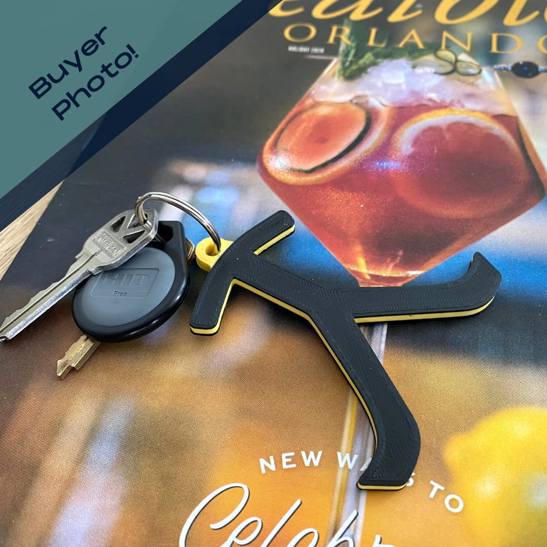 Yellowstone Keychain - Perfect for Fans of The TV Show Yellowstone - Decorative Black 'Y' Brand Keychain with Yellow Accents - Made in The USA