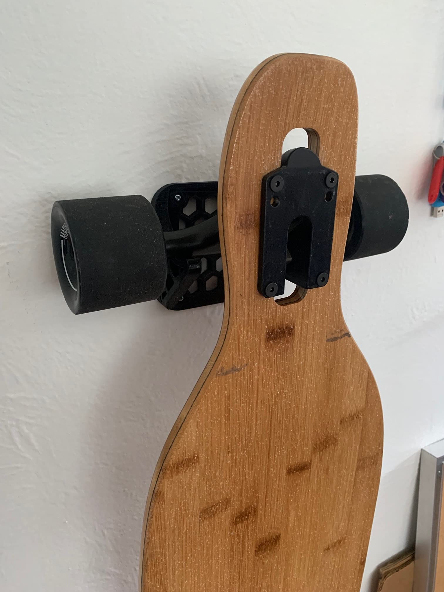 Gray Skateboard or Longboard Wall Mount Hanger - Decorative Board Hanger to Easily Store Your Board at Home