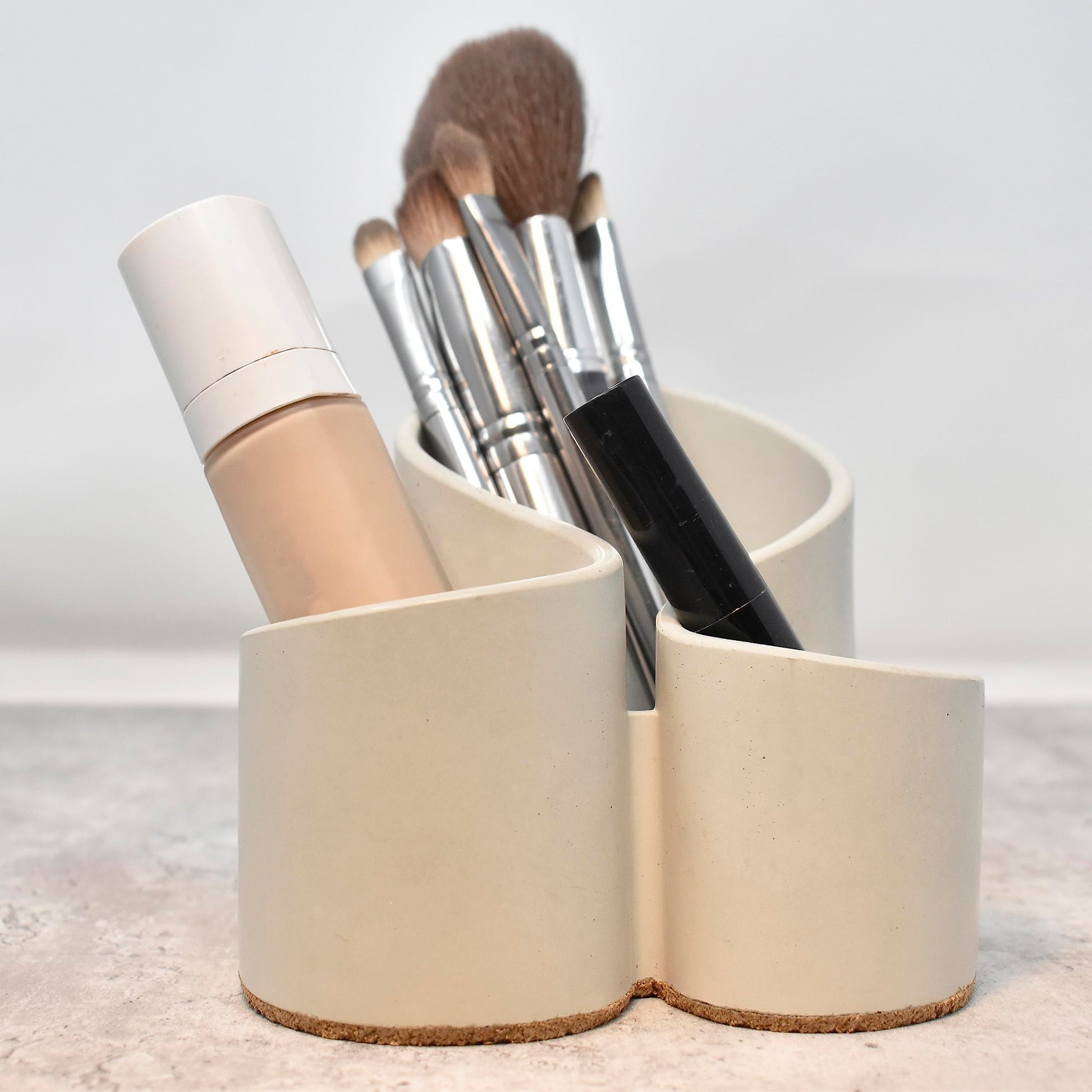 Chatelet Concrete Makeup Brush or Paint Brush Organizer | Premium Curvature Design Perfect for Makeup Brushes, Paint Brushes, Utensils, Toothbrushes, Paint Supplies and More | Made in the USA!