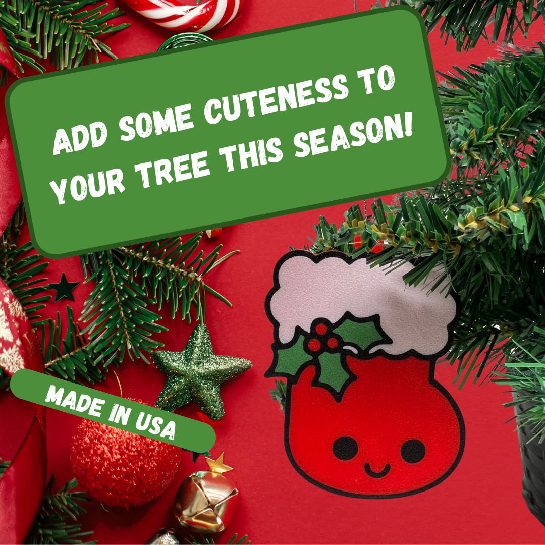Happy Christmas Tree Ornament | Cute Christmas Tree Decorative Holiday Ornament | Made in USA