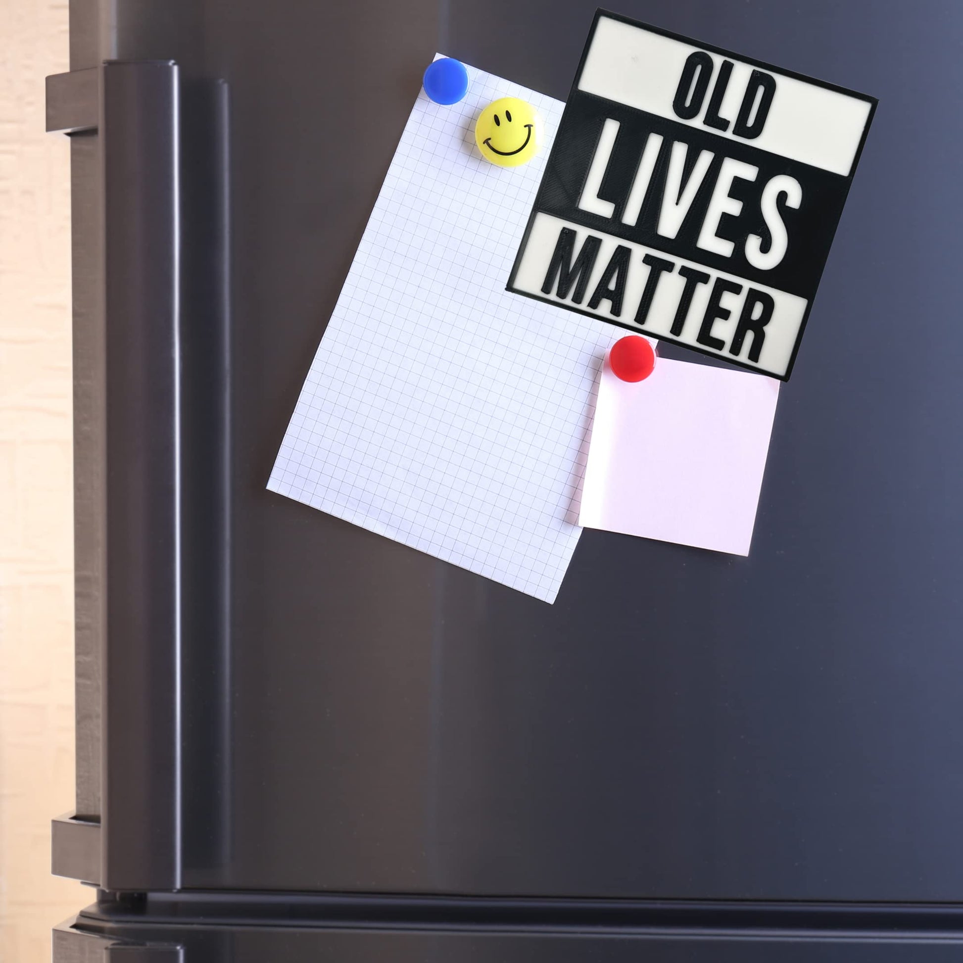 Funny Old Lives Matter Refrigerator Magnet - Raise Awareness and Show Support for Aging Population - Made in USA!