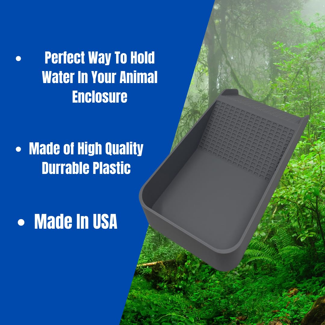 Chatelet Hermit Crab, Lizard, Turtle, Amphibian XL Watering Pool | Platform Pool Accessory with Access Ramp for Pet Habitats | 9.75" x 5" | Made in USA X-Large