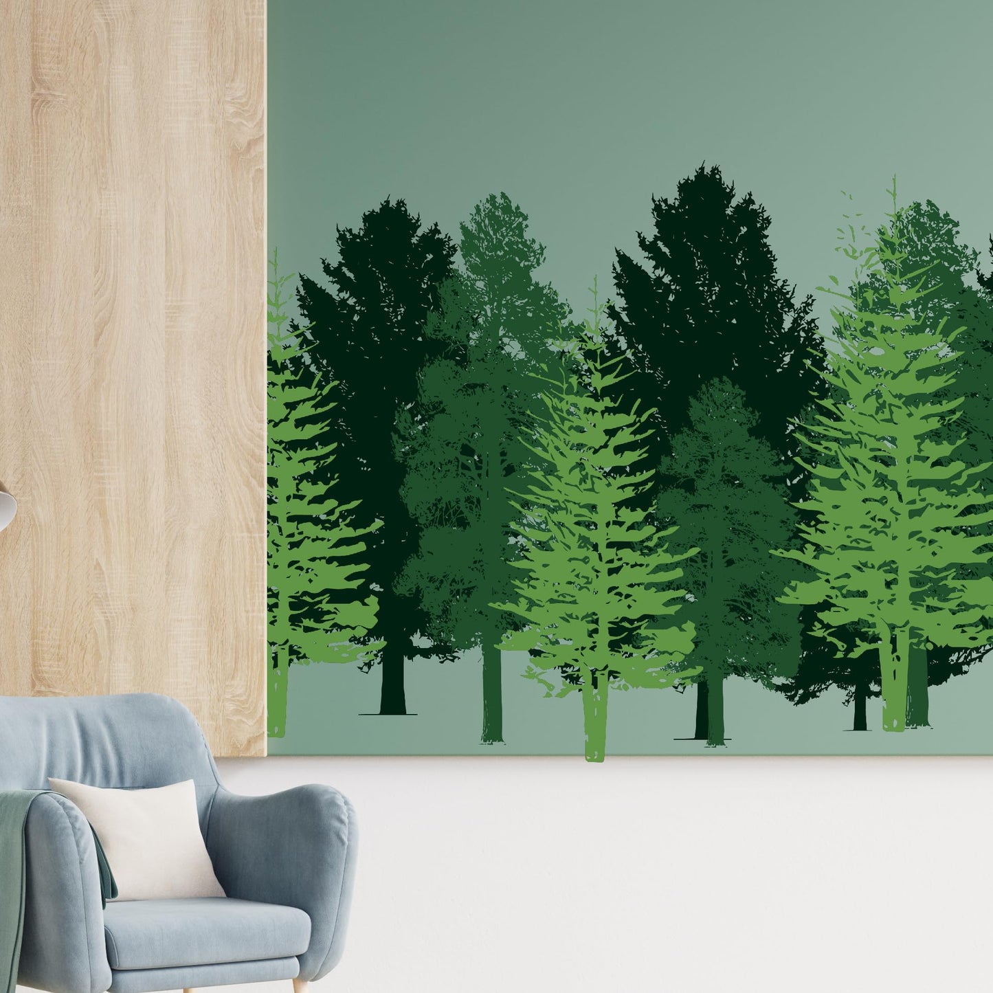 Wall Decals for Kids Rooms – Green Forest Trees – Made in USA - Green Forest Trees, Small