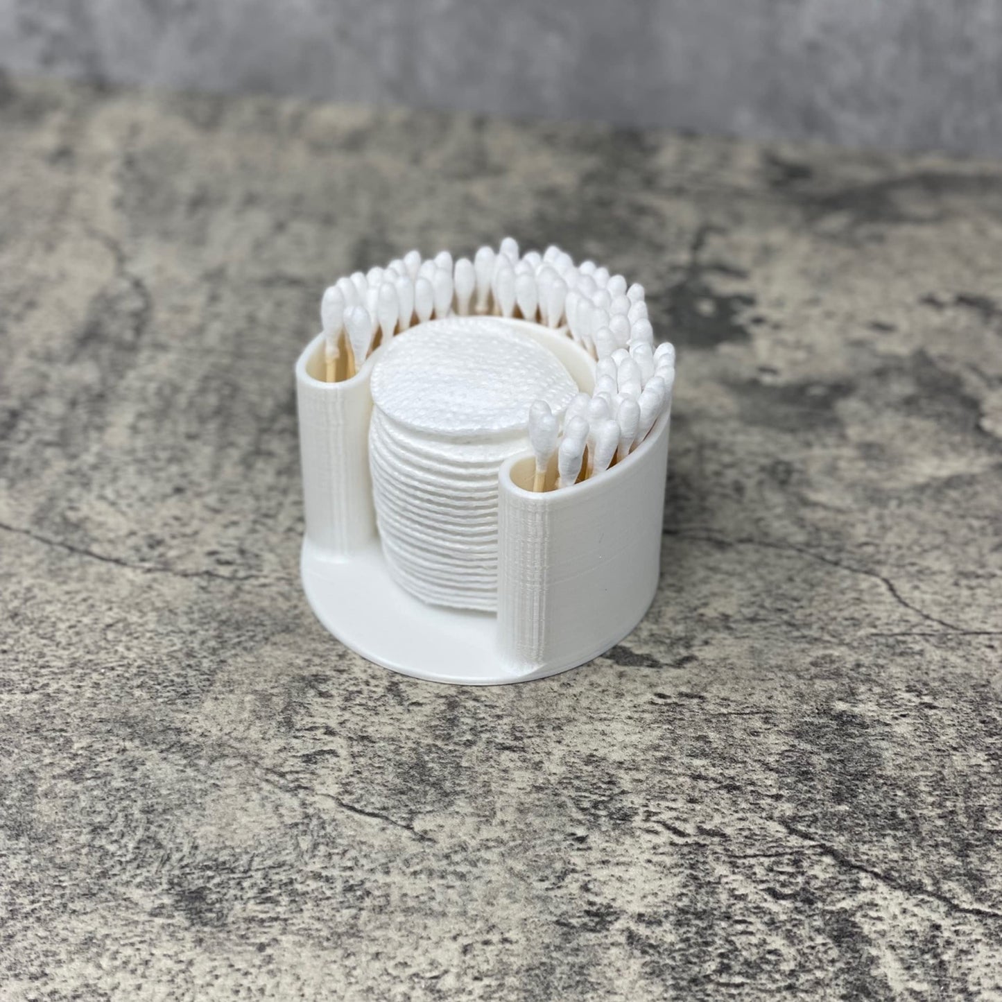 Cotton Swab Bathroom Organizer - Perfect for Qtips and Exfoliating or Cotton Pads - Convenient Access to Qtips, Cotton Swabs, and Exfoliating Pads in Your Bathroom - Clean White Finish