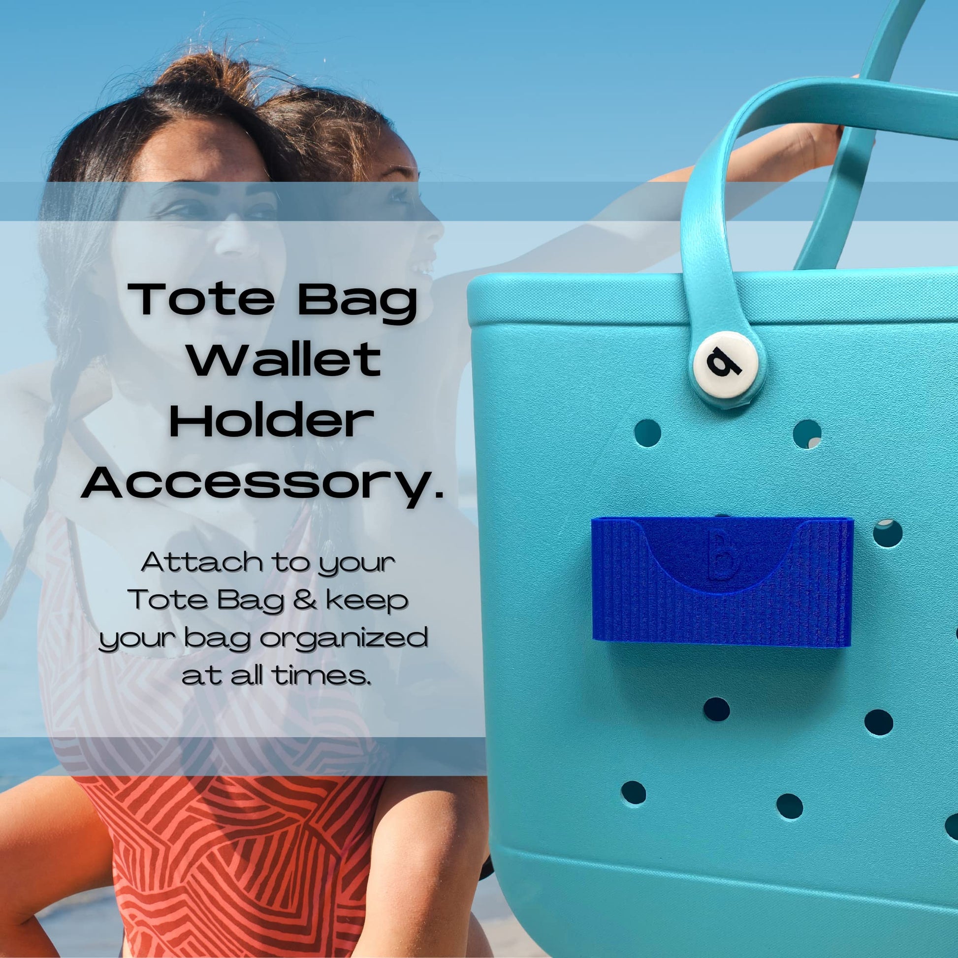 Boglets PREMIUM - Wallet Holder Accessories - Premium Collection - Compatible with Bogg Bag, Simply Southern & other Tote Bags - Decorative Accessories & Organizers - Made in USA - Blue