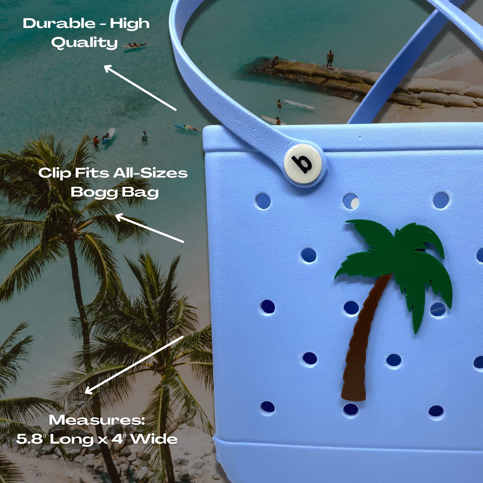 BOGLETS - Bogg Bag BEACH Charm Accessories - Decorative Charms perfect for you to personalize your bag.