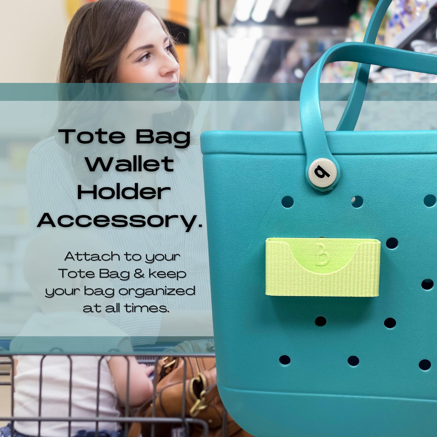 Boglets PREMIUM - Wallet Holder Accessories - Premium Collection - Compatible with Bogg Bag, Simply Southern & other Tote Bags - Decorative Accessories & Organizers - Made in USA - Green