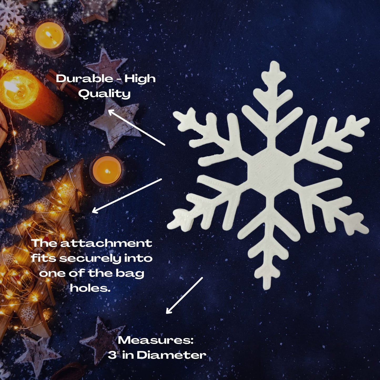 BOGLETS - Snowflake Christmas Charms - Decorative Accessories & Charms - Made in USA