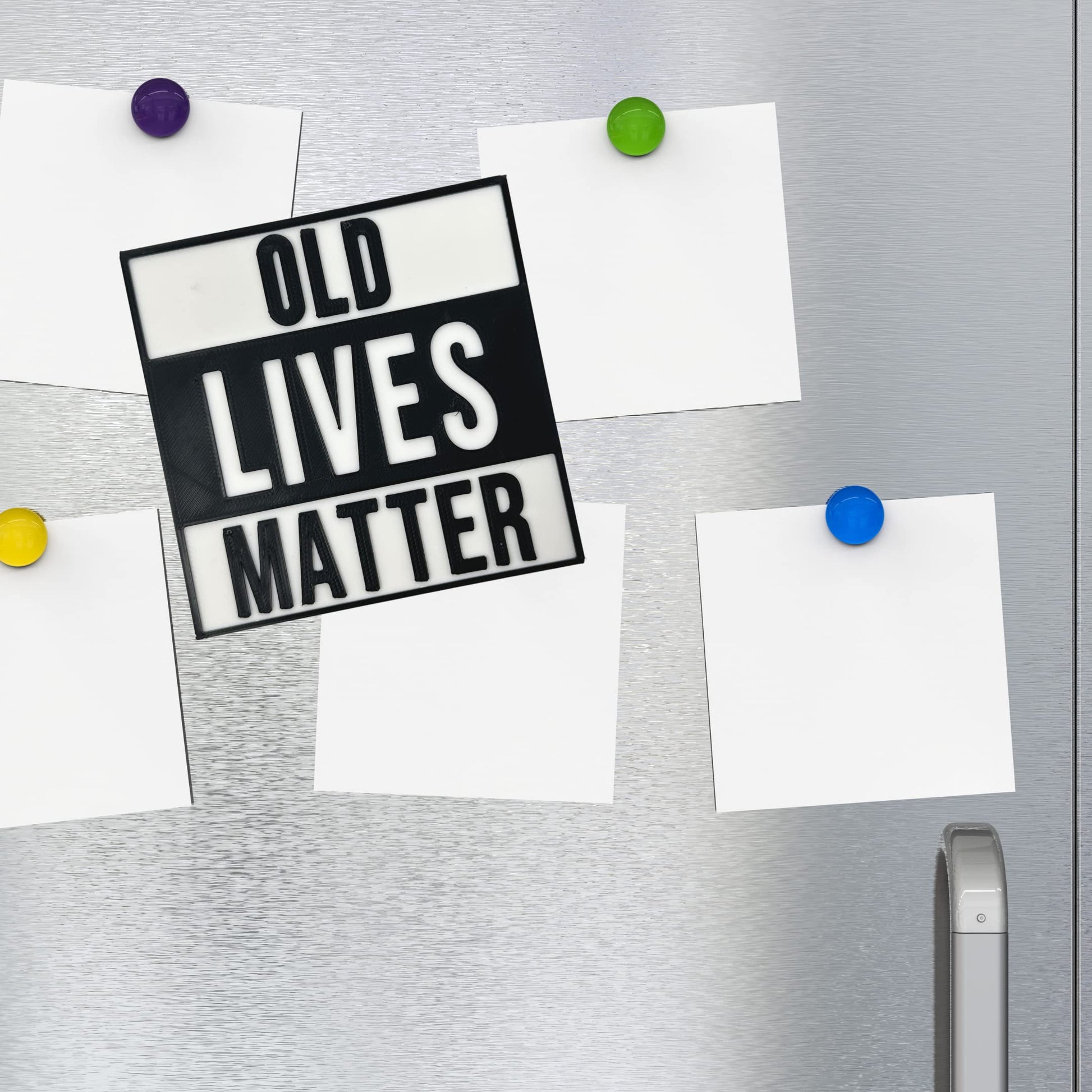 Funny Old Lives Matter Refrigerator Magnet - Raise Awareness and Show Support for Aging Population - Made in USA!