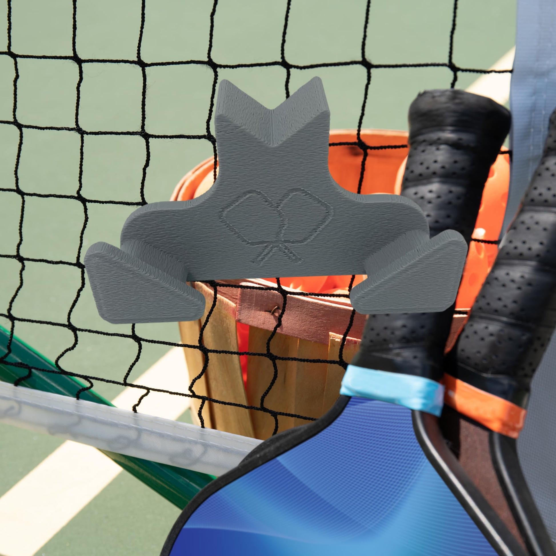 Pickleball Paddle Chain Link Fence Holder | Securely Mount Paddle On The Court | Compact for Easy Transport | Made in USA