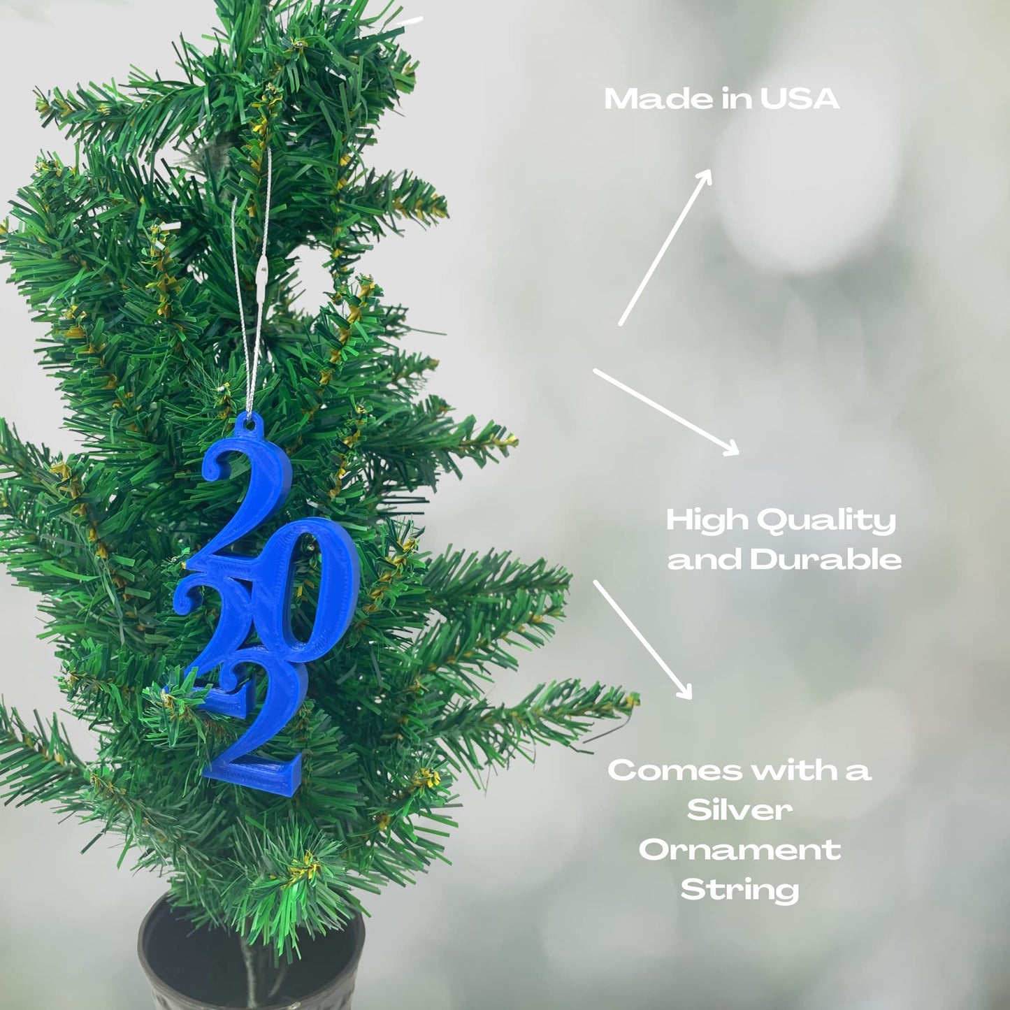 2022 Christmas Ornament - Christmas Decorative Holiday Ornament - Made in The USA