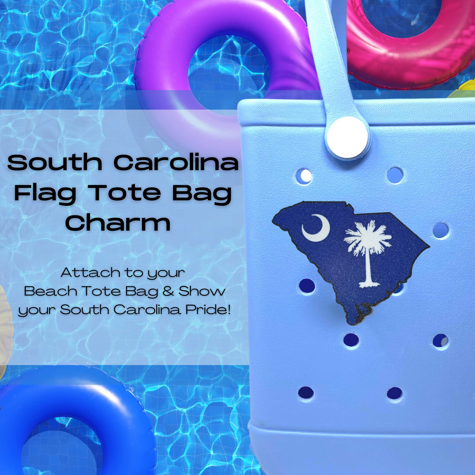 Boglets - USA Flag Charms - Decorative Charms for Displaying Patriotism - Compatible with Bogg Bags, Simply Southern and other Tote Bags