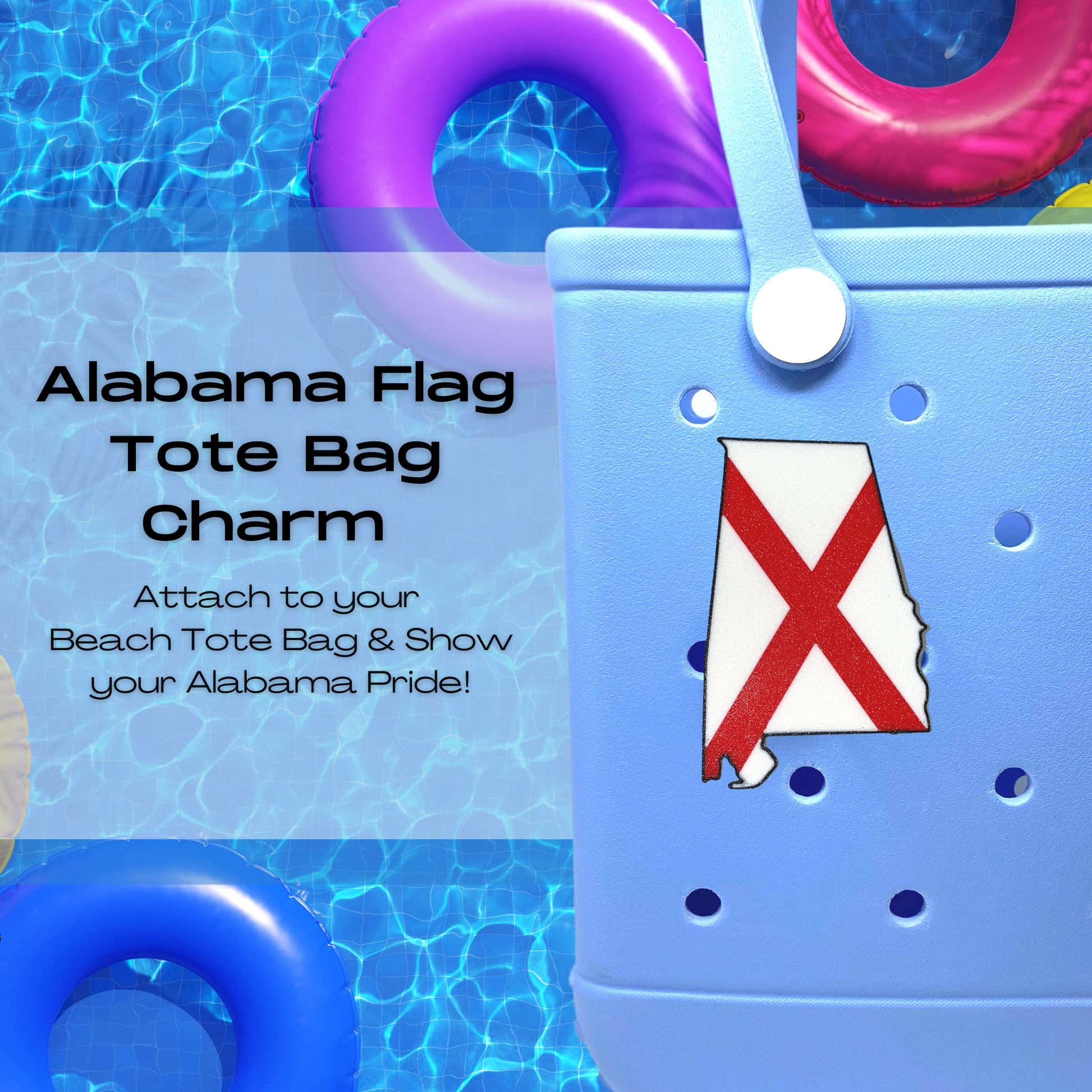 Boglets - USA Flag Charms - Decorative Charms for Displaying Patriotism - Compatible with Bogg Bags, Simply Southern and other Tote Bags