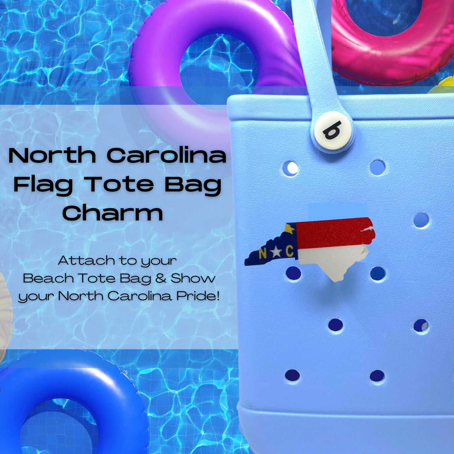 Boglets - USA Flag Charms - Decorative Charms for Displaying Patriotism - Compatible with Bogg Bags, Simply Southern and other Tote Bags