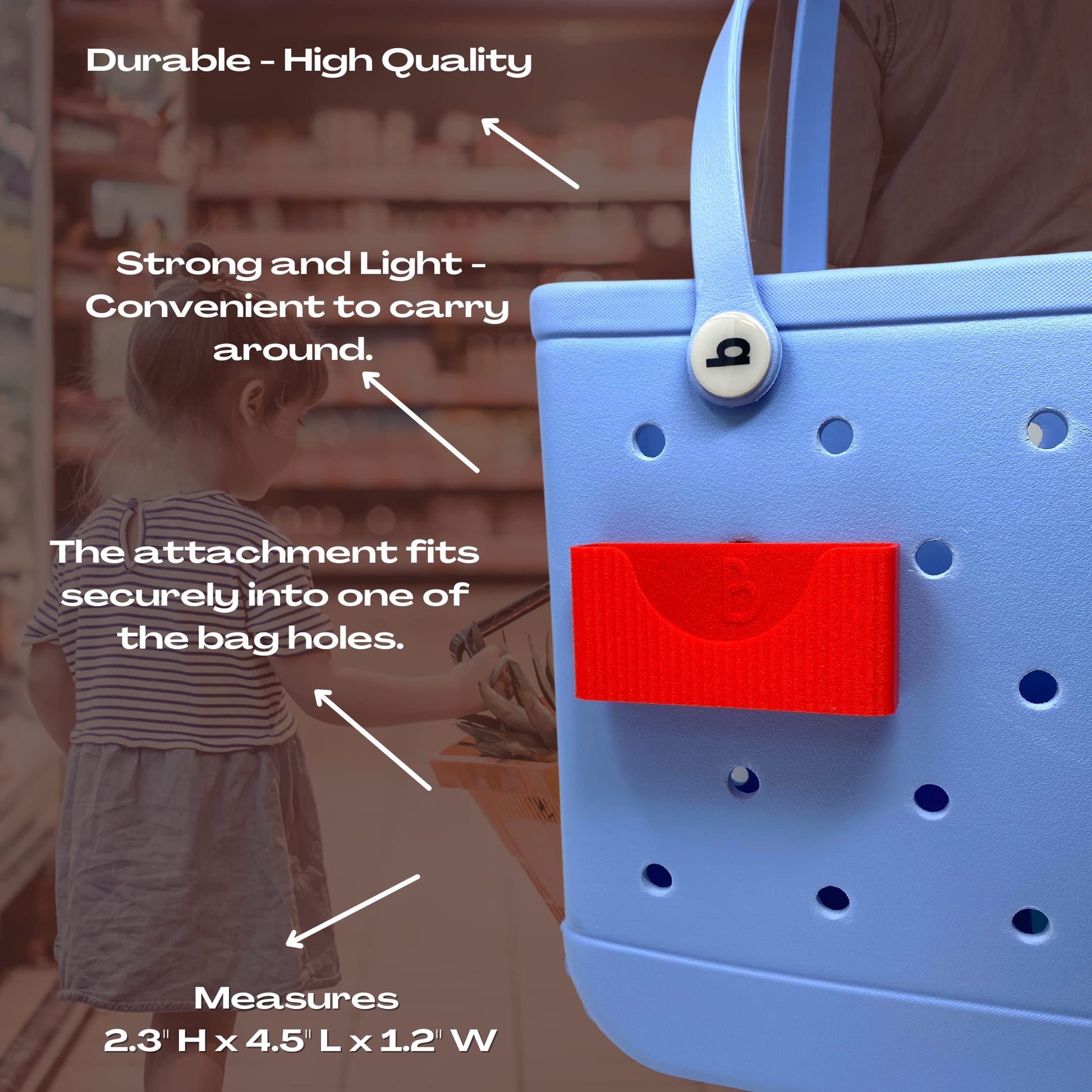 Boglets PREMIUM - Wallet Holder Accessories - Premium Collection - Compatible with Bogg Bag, Simply Southern & other Tote Bags - Decorative Accessories & Organizers - Made in USA - Red
