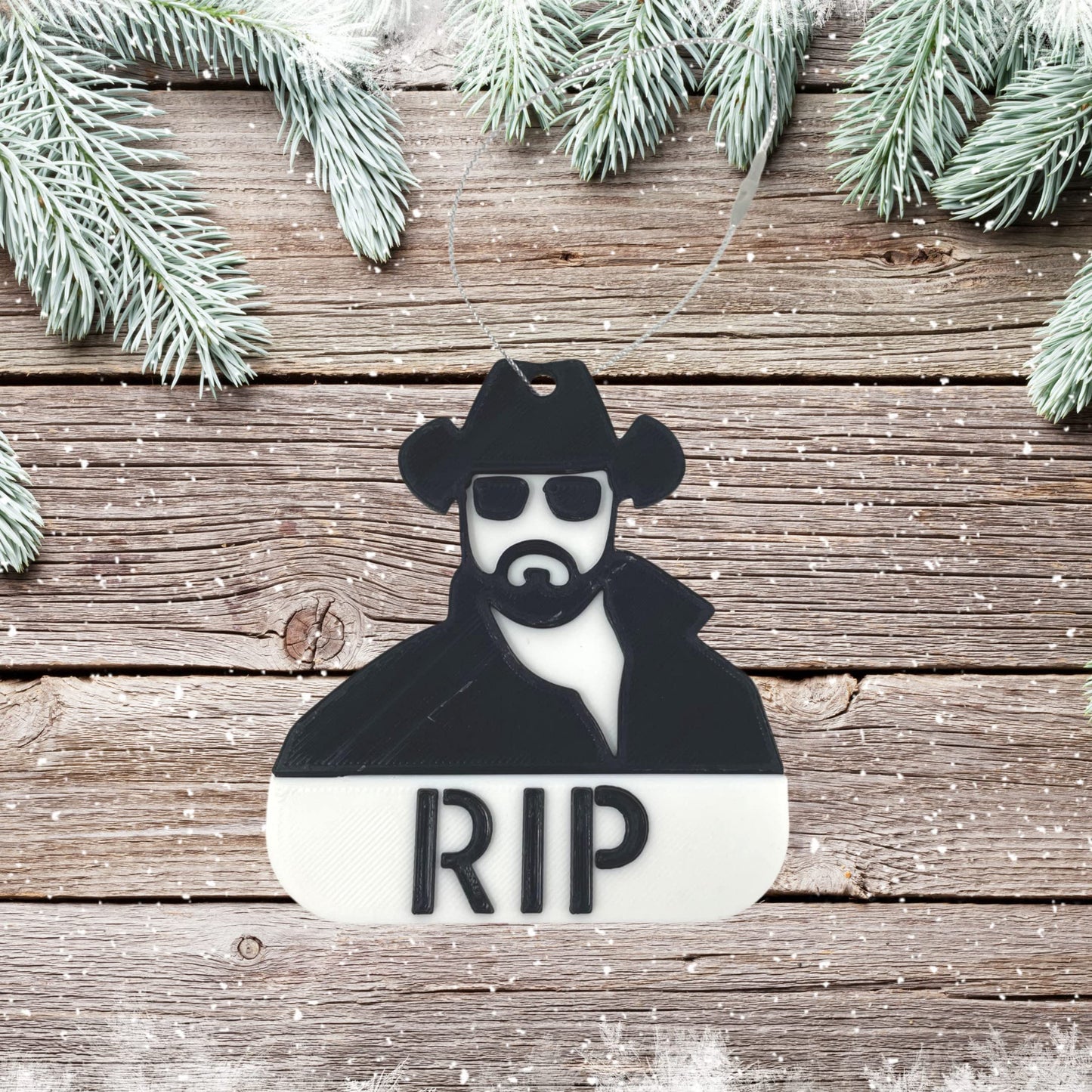 Yellowstone Rip Christmas Ornament - Perfect for Fans of The TV Show Yellowstone - Decorative Send Rip Holiday Ornament - Made in The USA