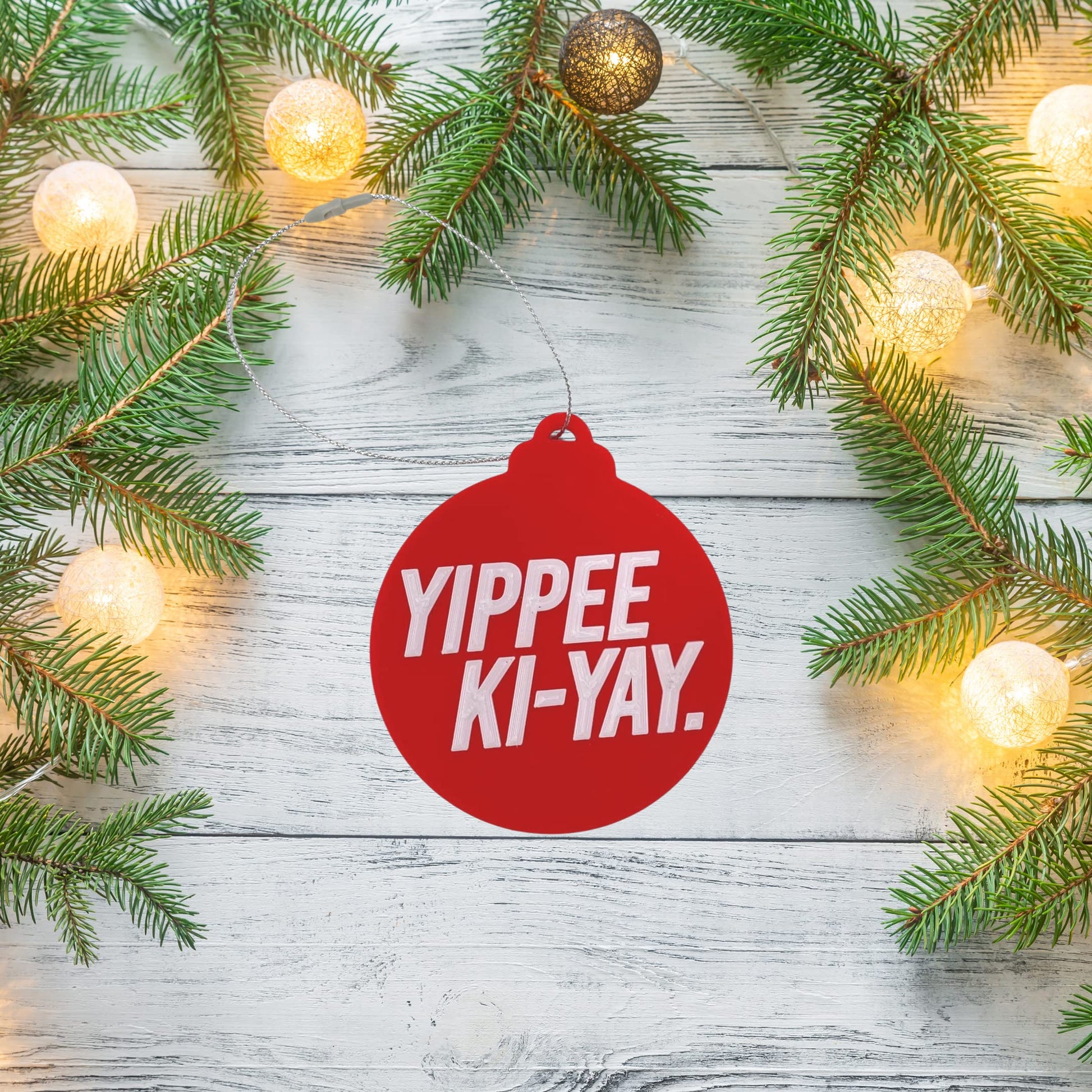 Yippee Ki-Yay Christmas Ornament - Iconic Movie One-Liner Reimagined as a Christmas Ornament - Decorative Holiday Ornament - Made in The USA
