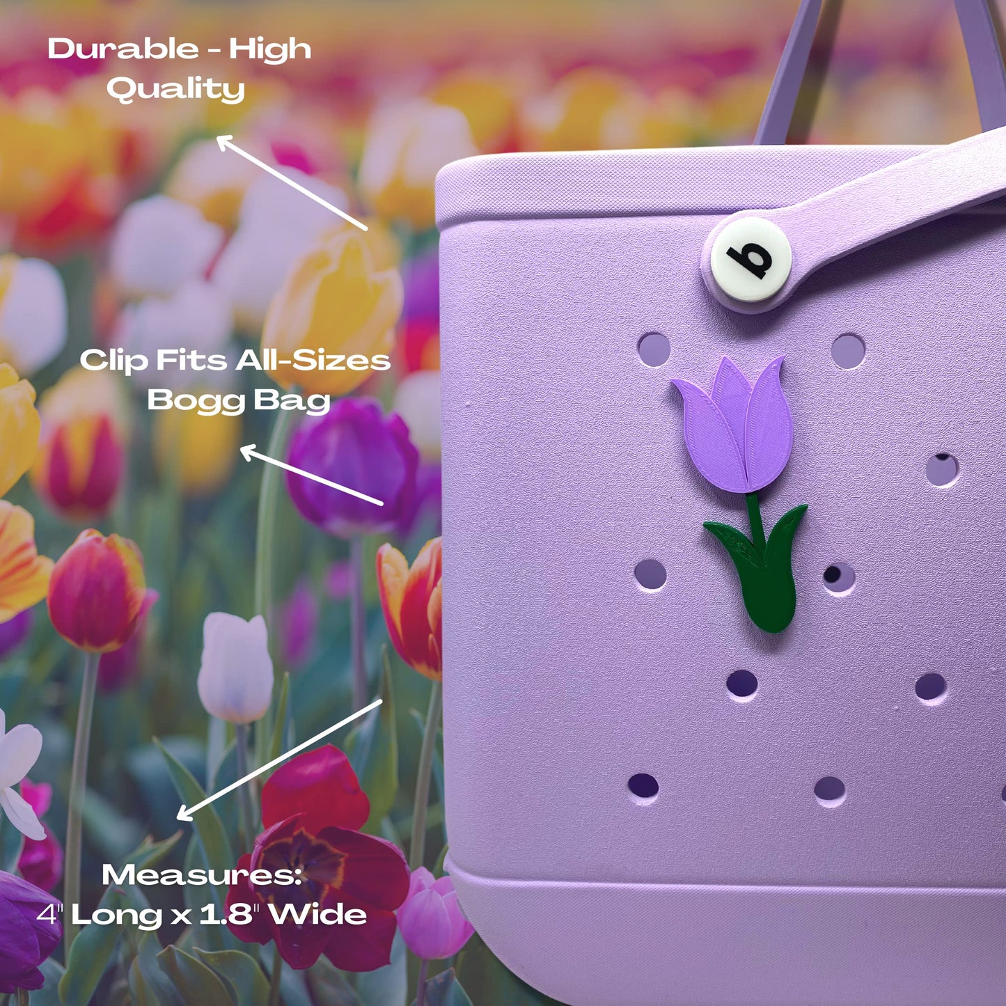 BOGLETS - Flower Charm Accessory Compatible with Bogg Bags - A Cute Decorative Charm Perfect for Customizing Your Bag