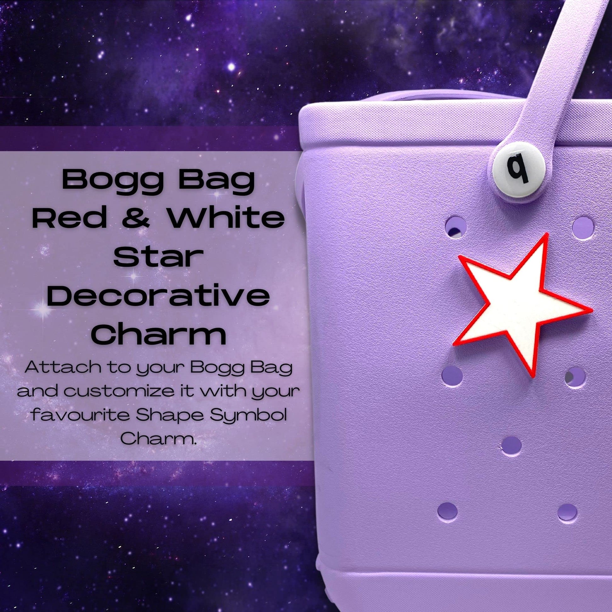 BOGLETS - Star Charm for Rubber Beach Bags and Similar Tote Bags