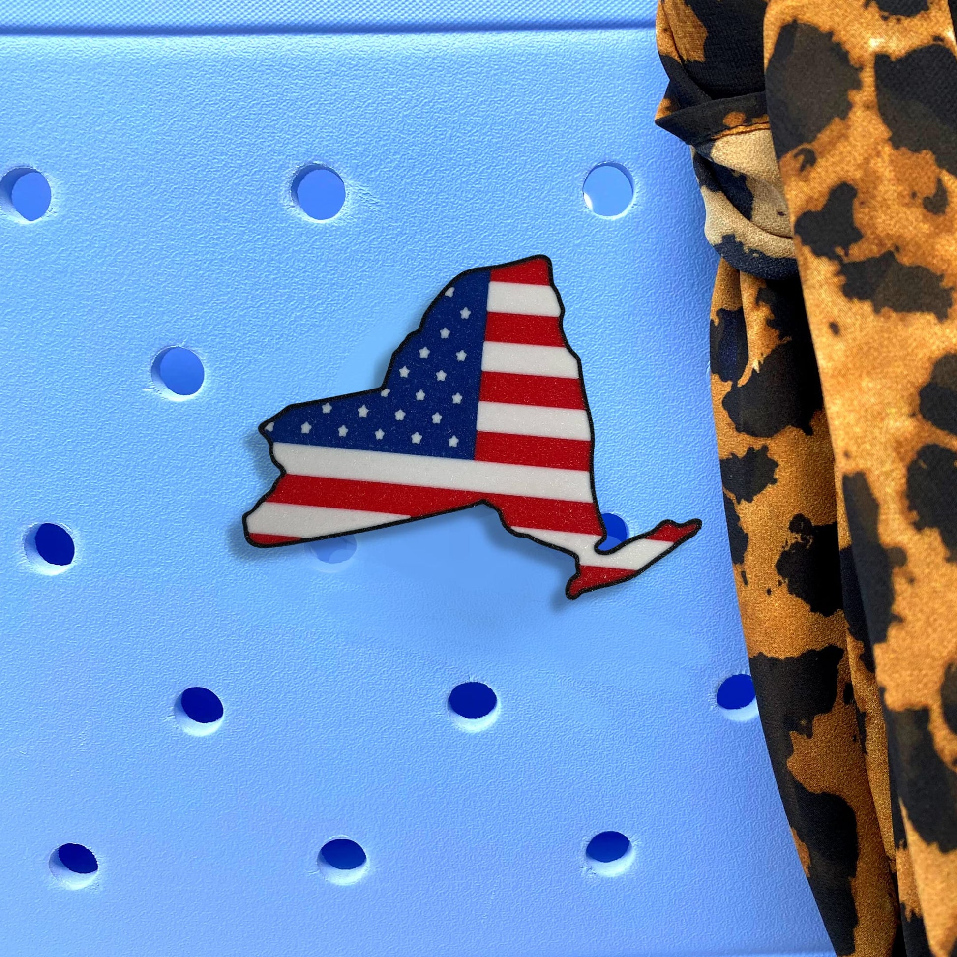 Boglets - USA Flag Charms - Decorative Charms for Displaying Patriotism - Compatible with Bogg Bags, Simply Southern and other Tote Bags
