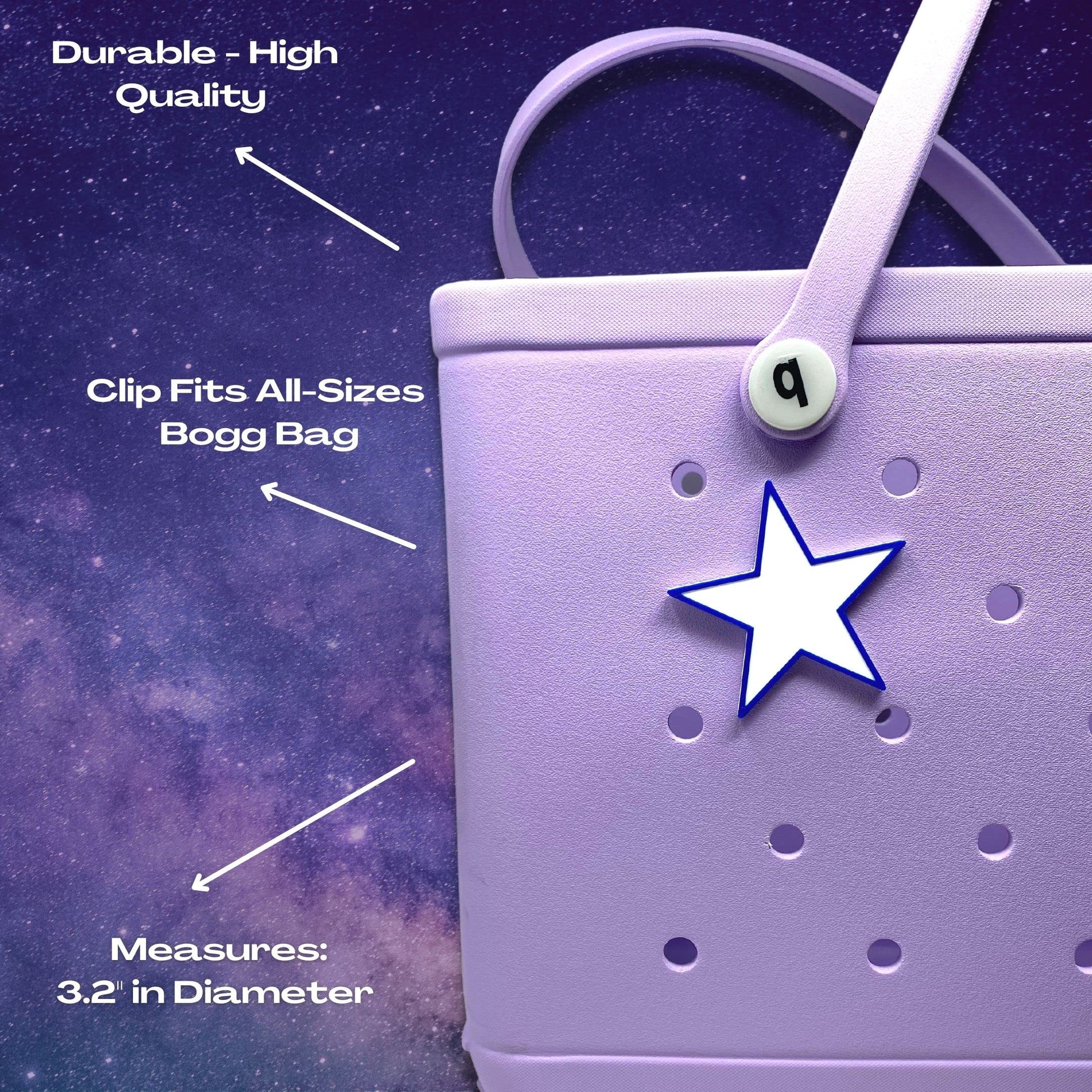 BOGLETS - Star Charm for Rubber Beach Bags and Similar Tote Bags