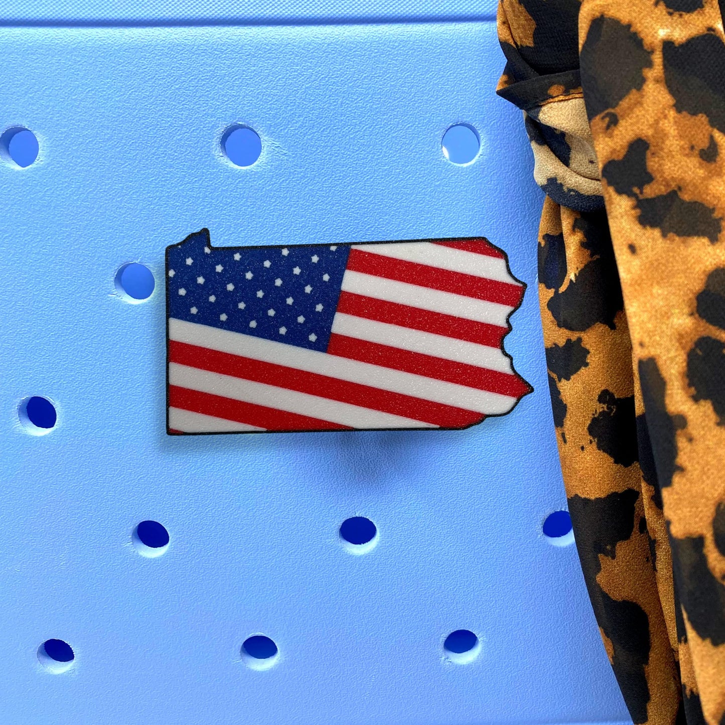 Boglets - USA Flag Charms - Decorative Charms for Displaying Patriotism - Compatible with Bogg Bags, Simply Southern and other Tote Bags