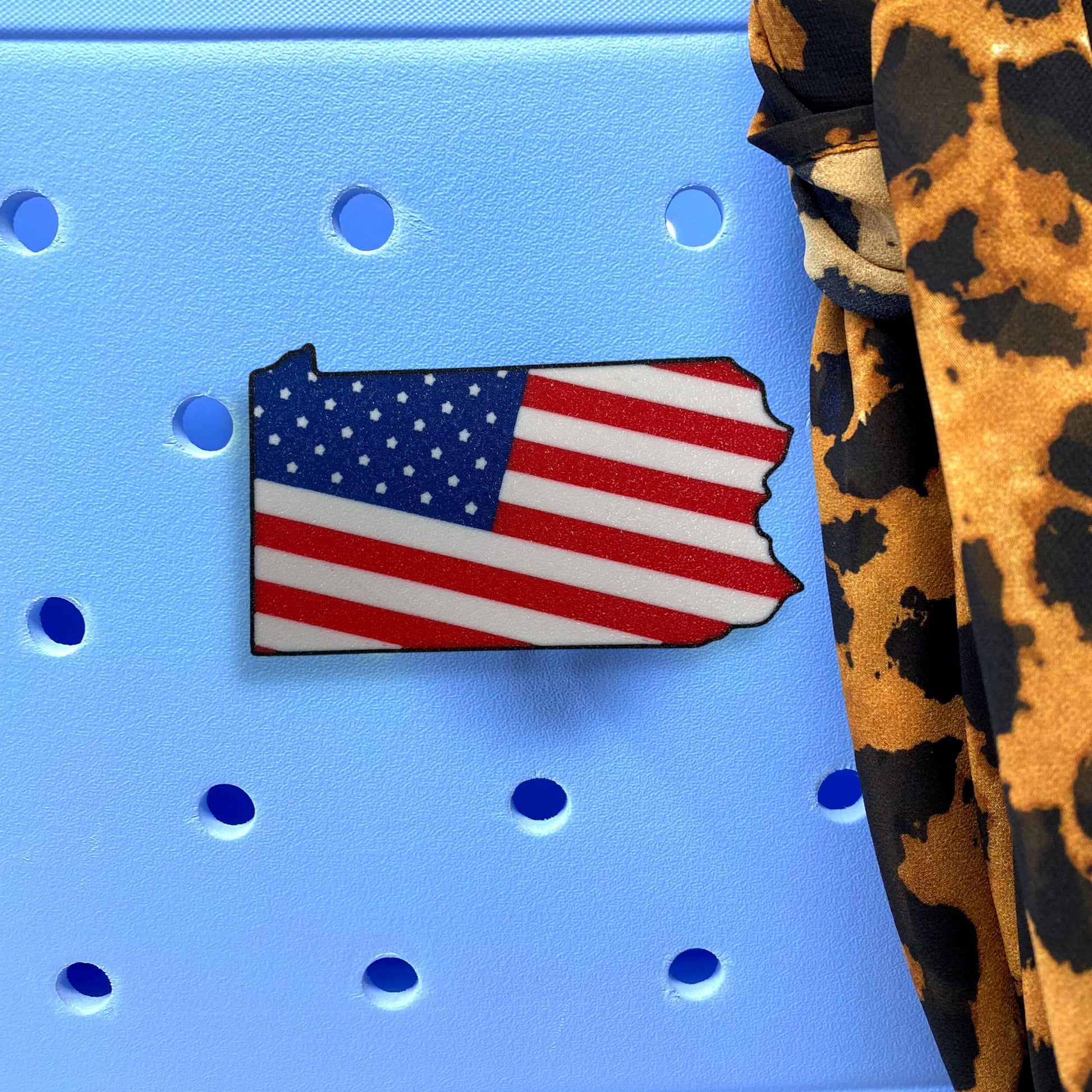 Boglets - USA Flag Charms - Decorative Charms for Displaying Patriotism - Compatible with Bogg Bags, Simply Southern and other Tote Bags