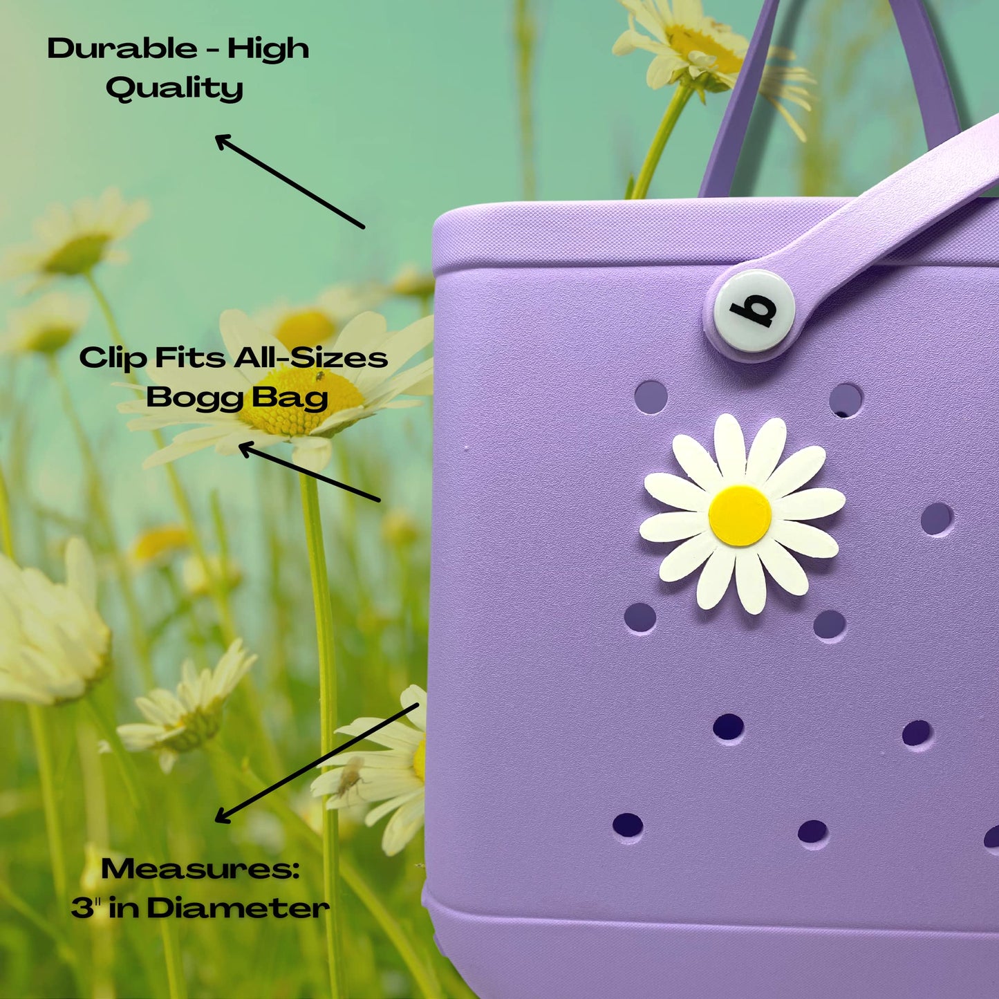 BOGLETS - Flower Charm Accessory Compatible with Bogg Bags - A Cute Decorative Charm Perfect for Customizing Your Bag