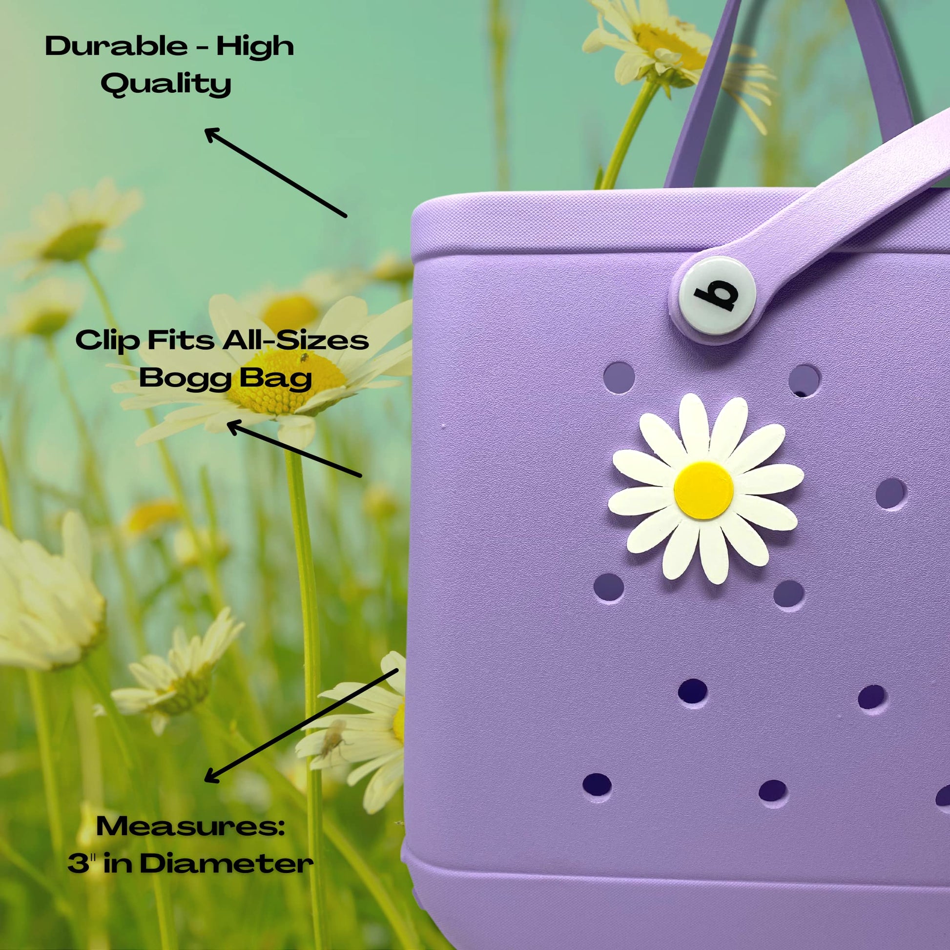 BOGLETS - Flower Charm Accessory Compatible with Bogg Bags - A Cute Decorative Charm Perfect for Customizing Your Bag