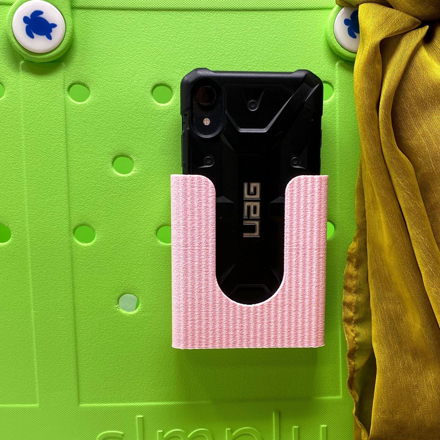 BOGLETS PREMIUM - Phone Holder New 2023 Edition Accessory Charm - Decorative Organizer Accessories Compatible with Bogg Bags, Simply Southern and other Tote Bags. Pink
